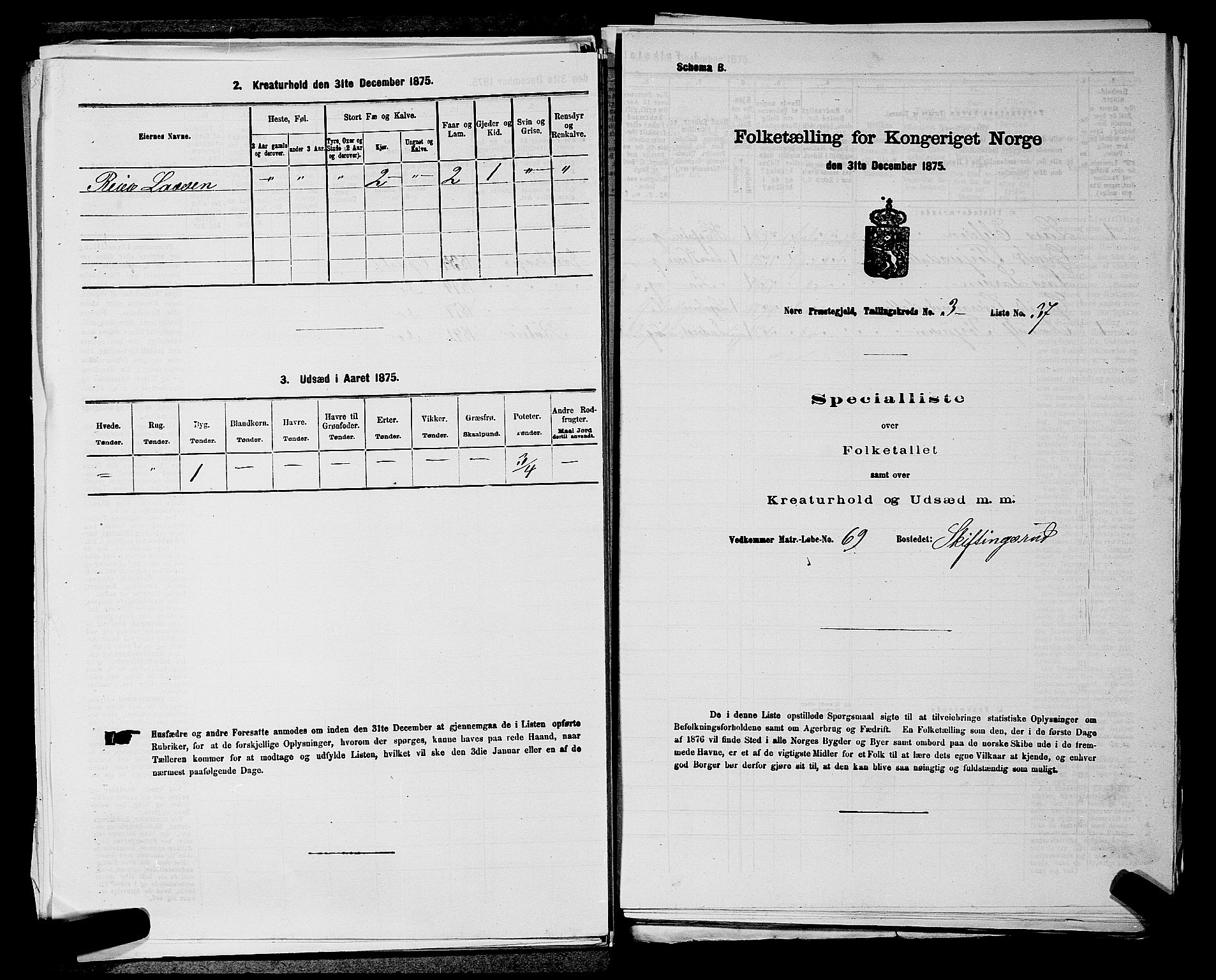 SAKO, 1875 census for 0633P Nore, 1875, p. 380