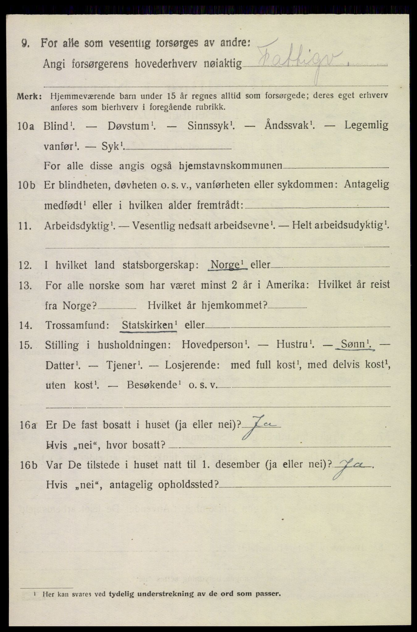 SAK, 1920 census for Valle, 1920, p. 2136