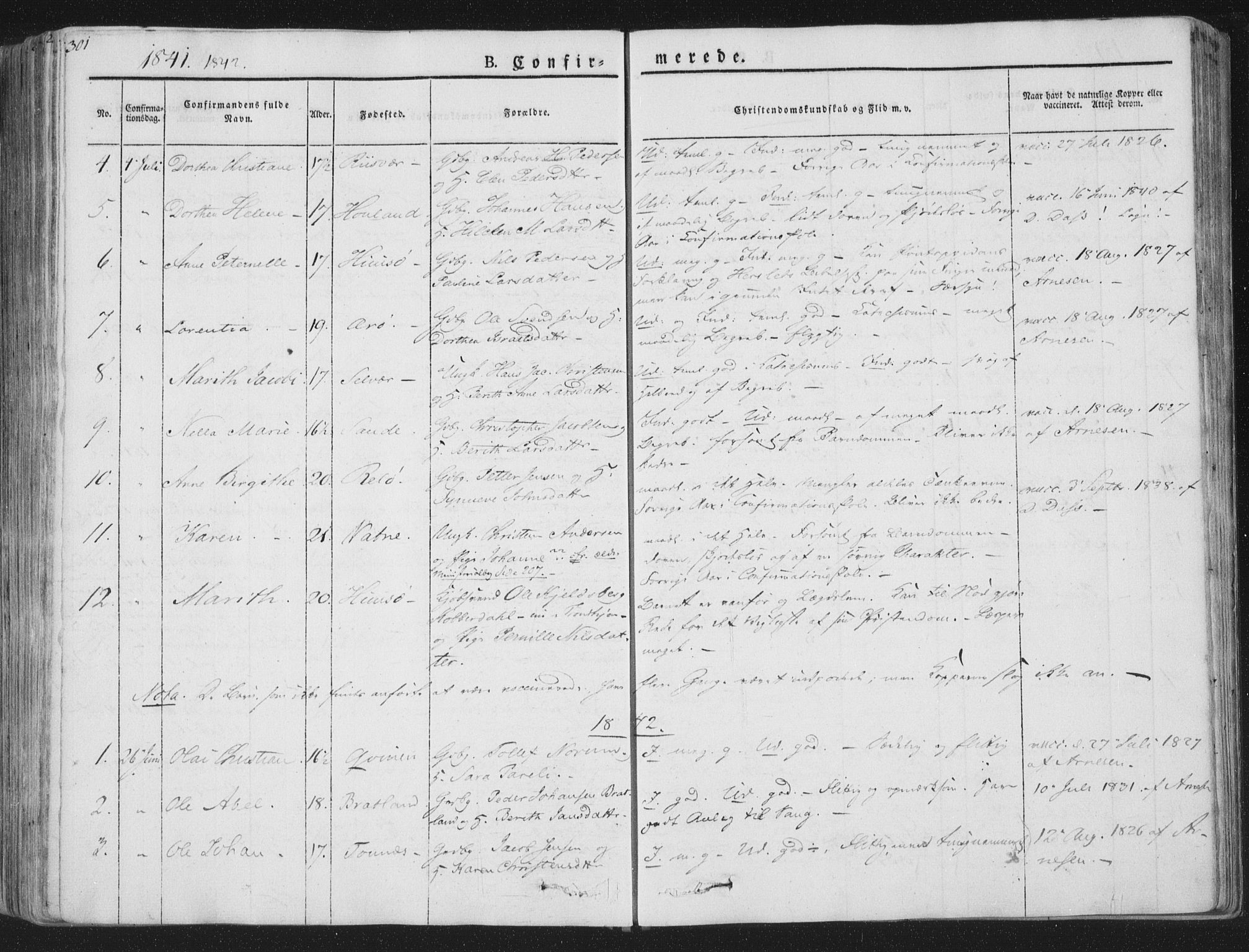 Ministerialprotokoller, klokkerbøker og fødselsregistre - Nordland, SAT/A-1459/839/L0565: Parish register (official) no. 839A02, 1825-1862, p. 301