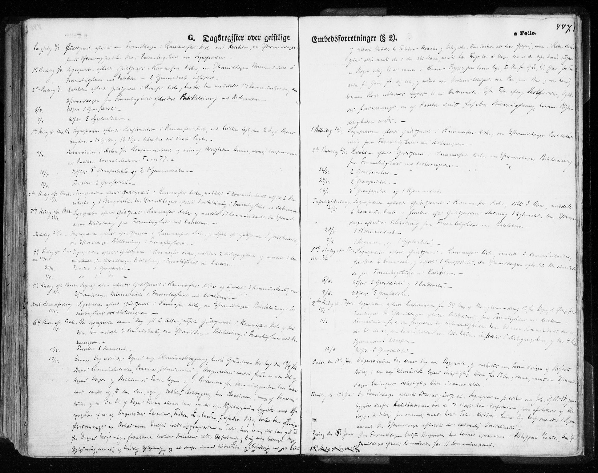 Hammerfest sokneprestkontor, SATØ/S-1347/H/Ha/L0005.kirke: Parish register (official) no. 5, 1857-1869, p. 447