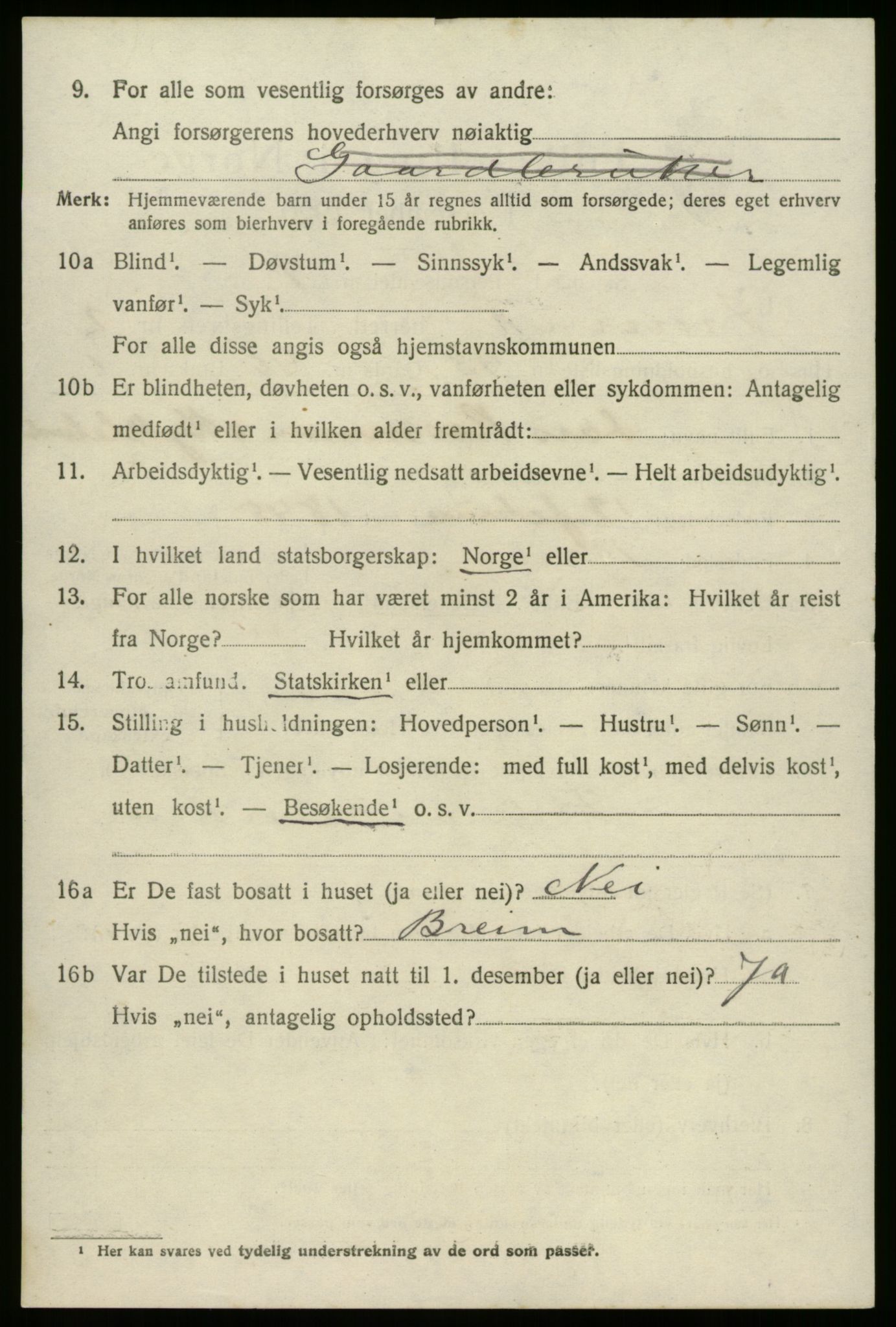 SAB, 1920 census for Innvik, 1920, p. 1758