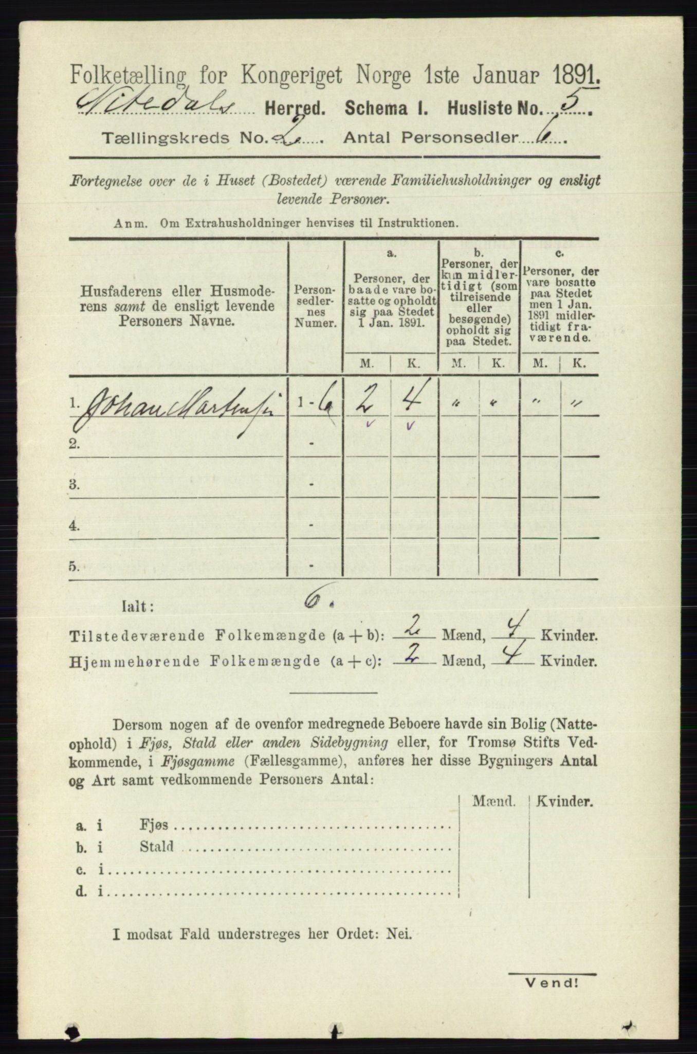 RA, 1891 census for 0233 Nittedal, 1891, p. 506