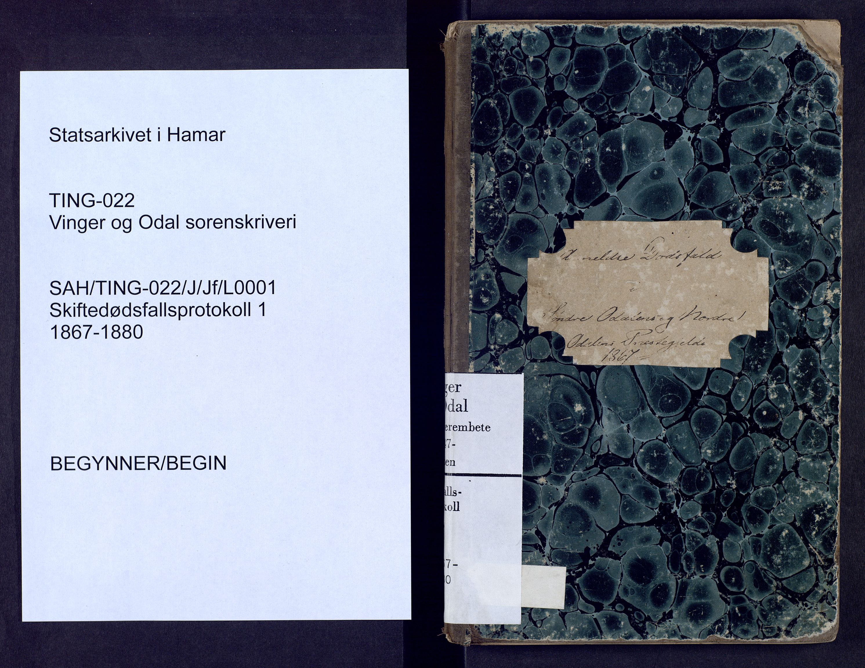 Vinger og Odal sorenskriveri, SAH/TING-022/J/Jf/L0001: Dødsfallsprotokoll - Odal, 1867-1880