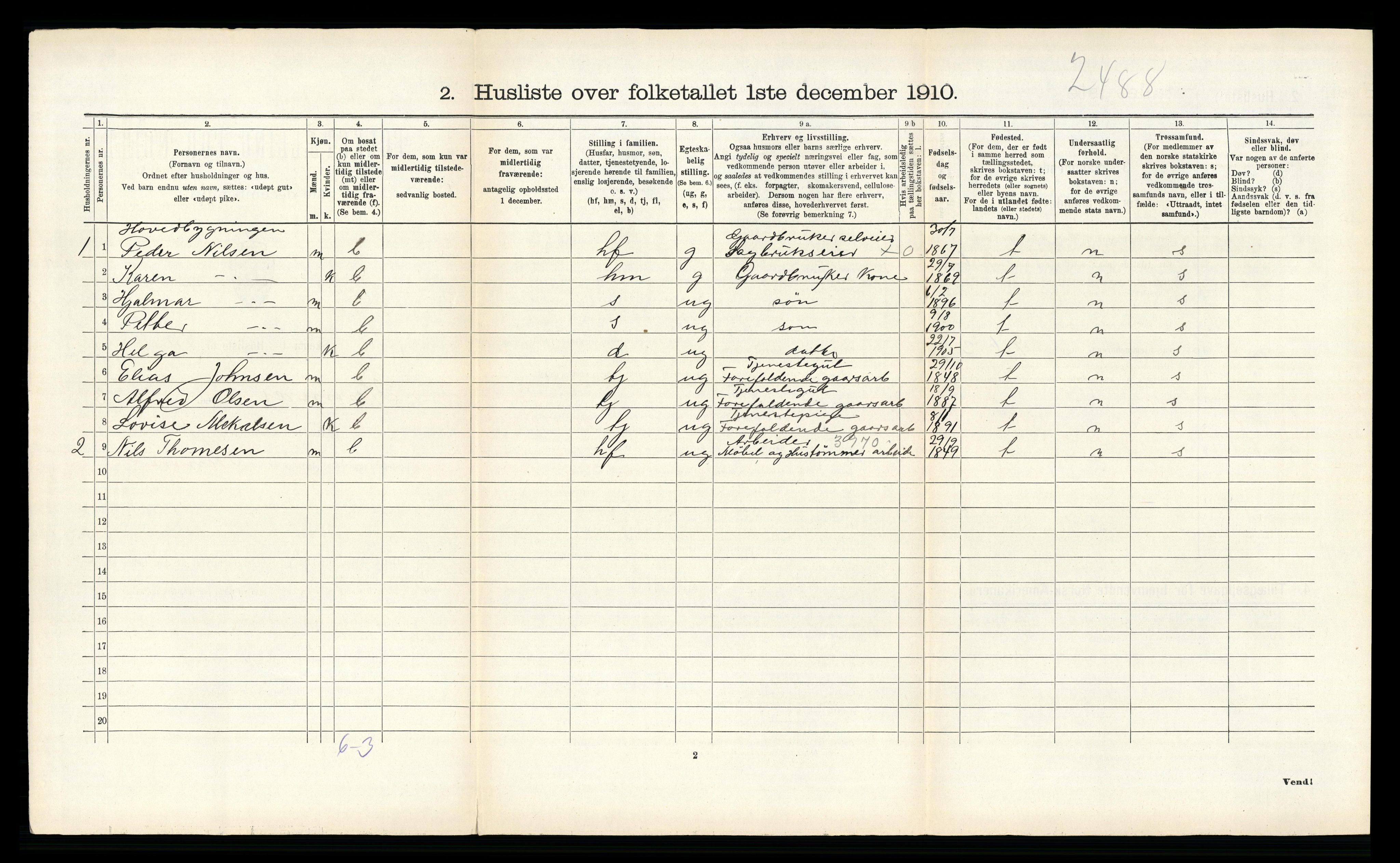 RA, 1910 census for Hemnes, 1910, p. 969