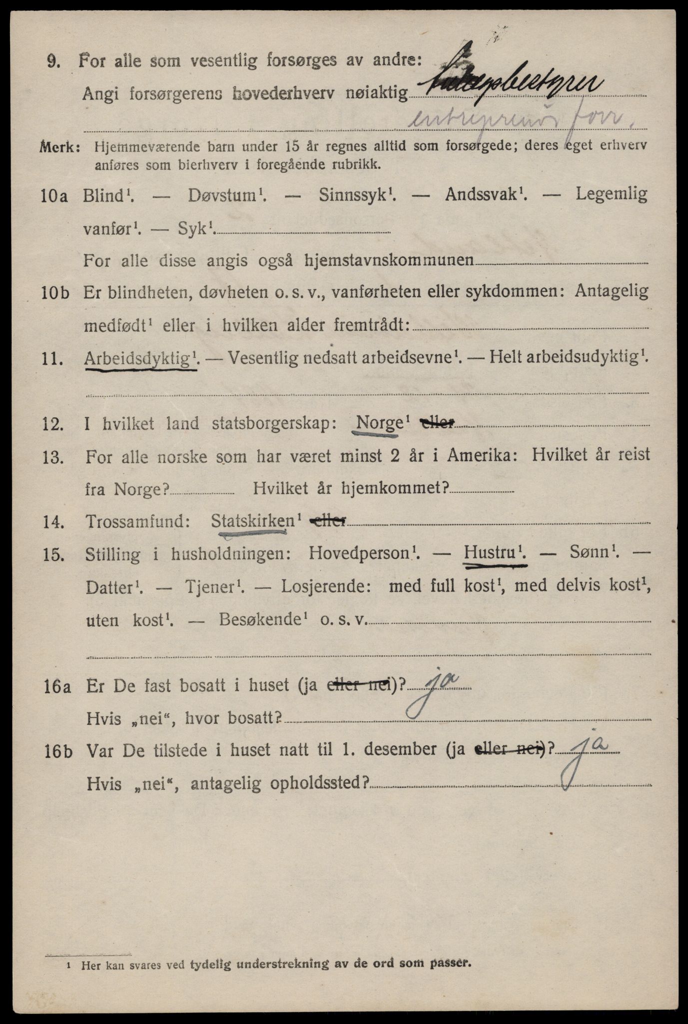 SAST, 1920 census for Hetland, 1920, p. 18902