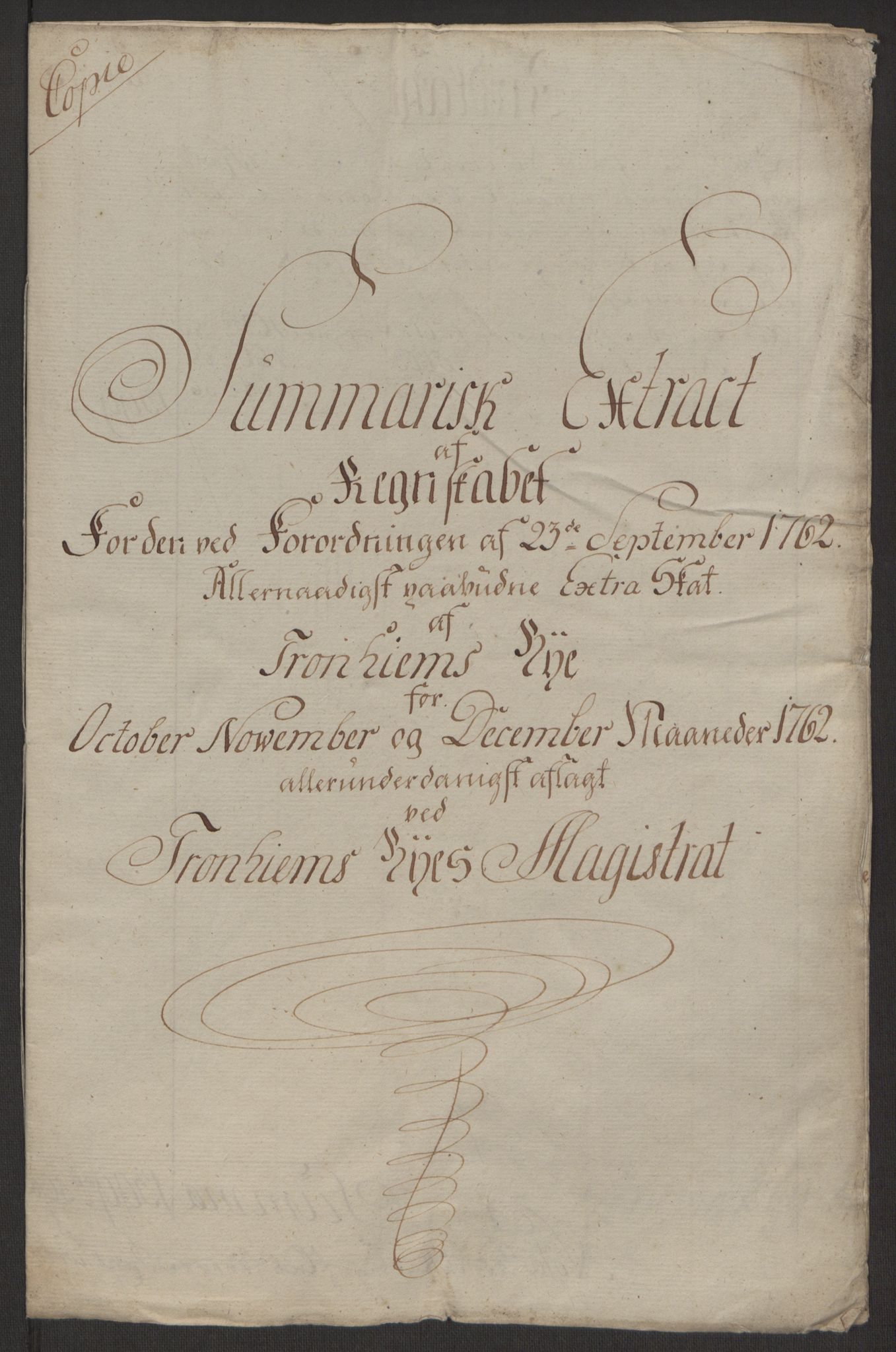 Rentekammeret inntil 1814, Reviderte regnskaper, Byregnskaper, AV/RA-EA-4066/R/Rs/L0516/0001: [S9] Kontribusjonsregnskap / Ekstraskatt, 1762-1767, p. 6