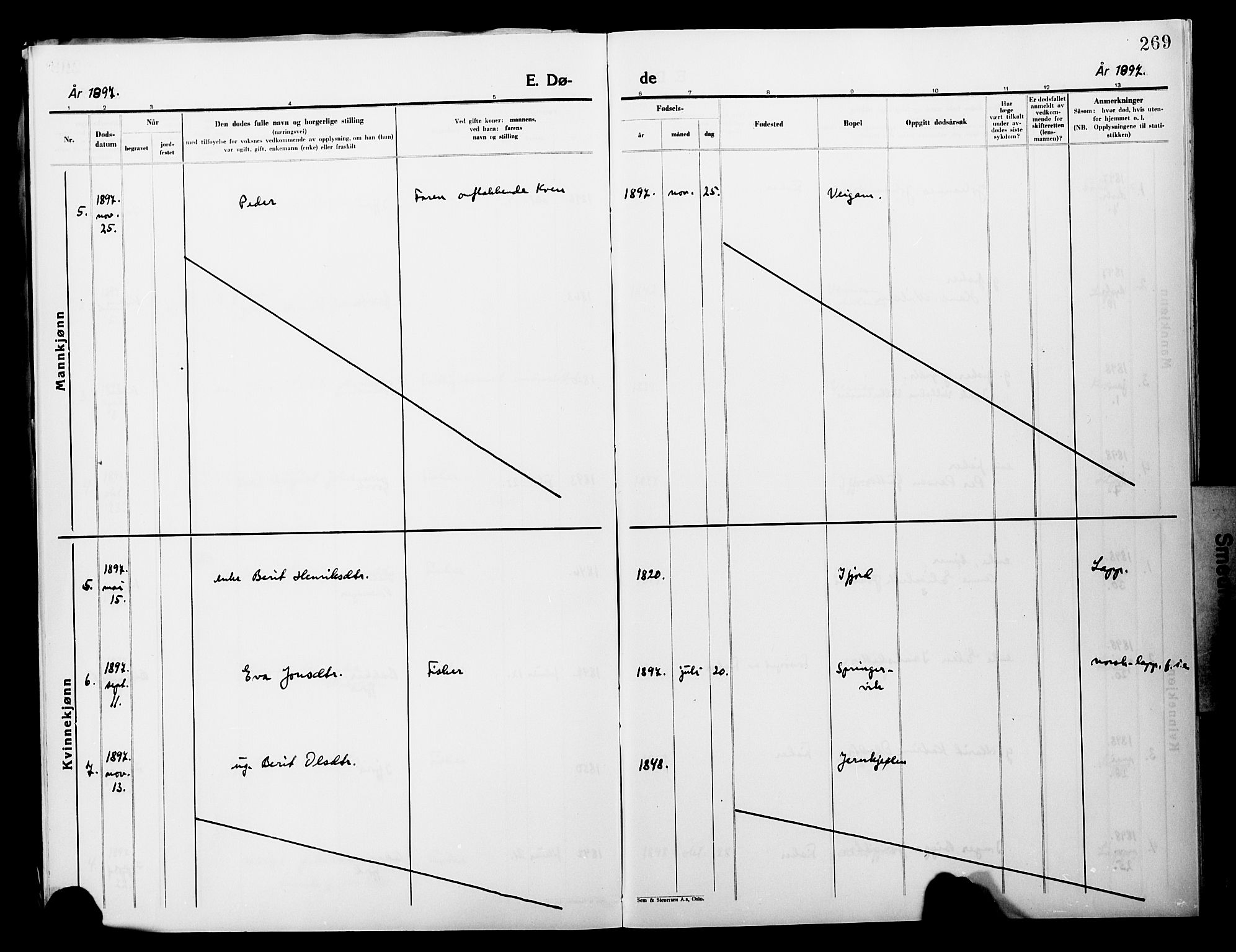 Lebesby sokneprestkontor, AV/SATØ-S-1353/H/Ha/L0004kirke: Parish register (official) no. 4, 1870-1902, p. 269