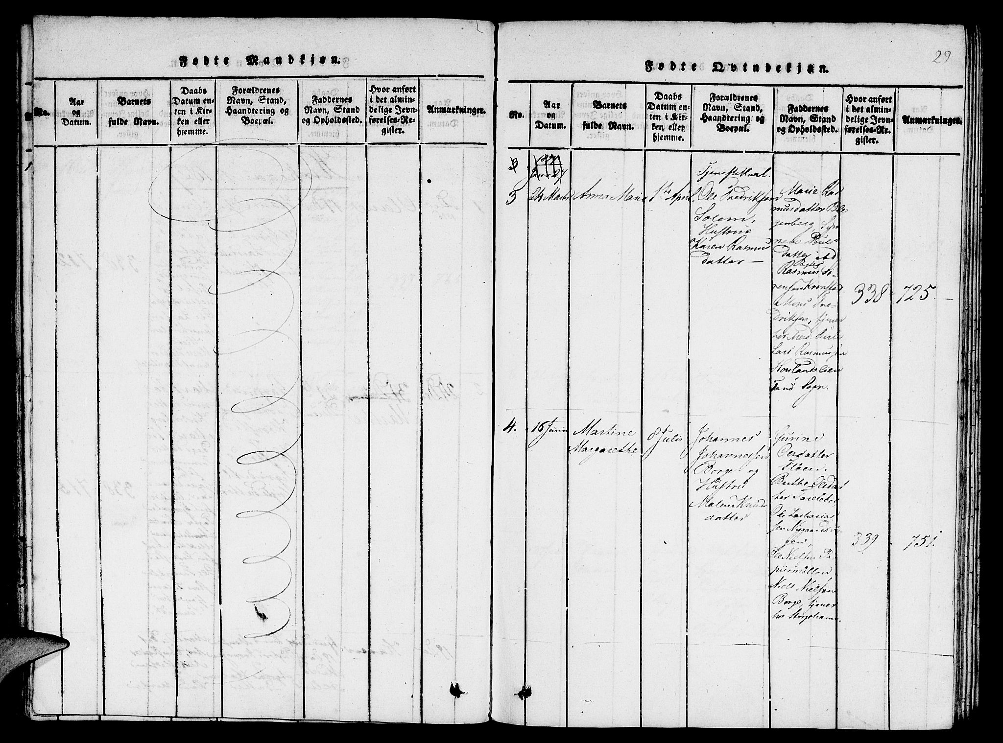 St. Jørgens hospital og Årstad sokneprestembete, AV/SAB-A-99934: Parish register (copy) no. A 1, 1816-1843, p. 29