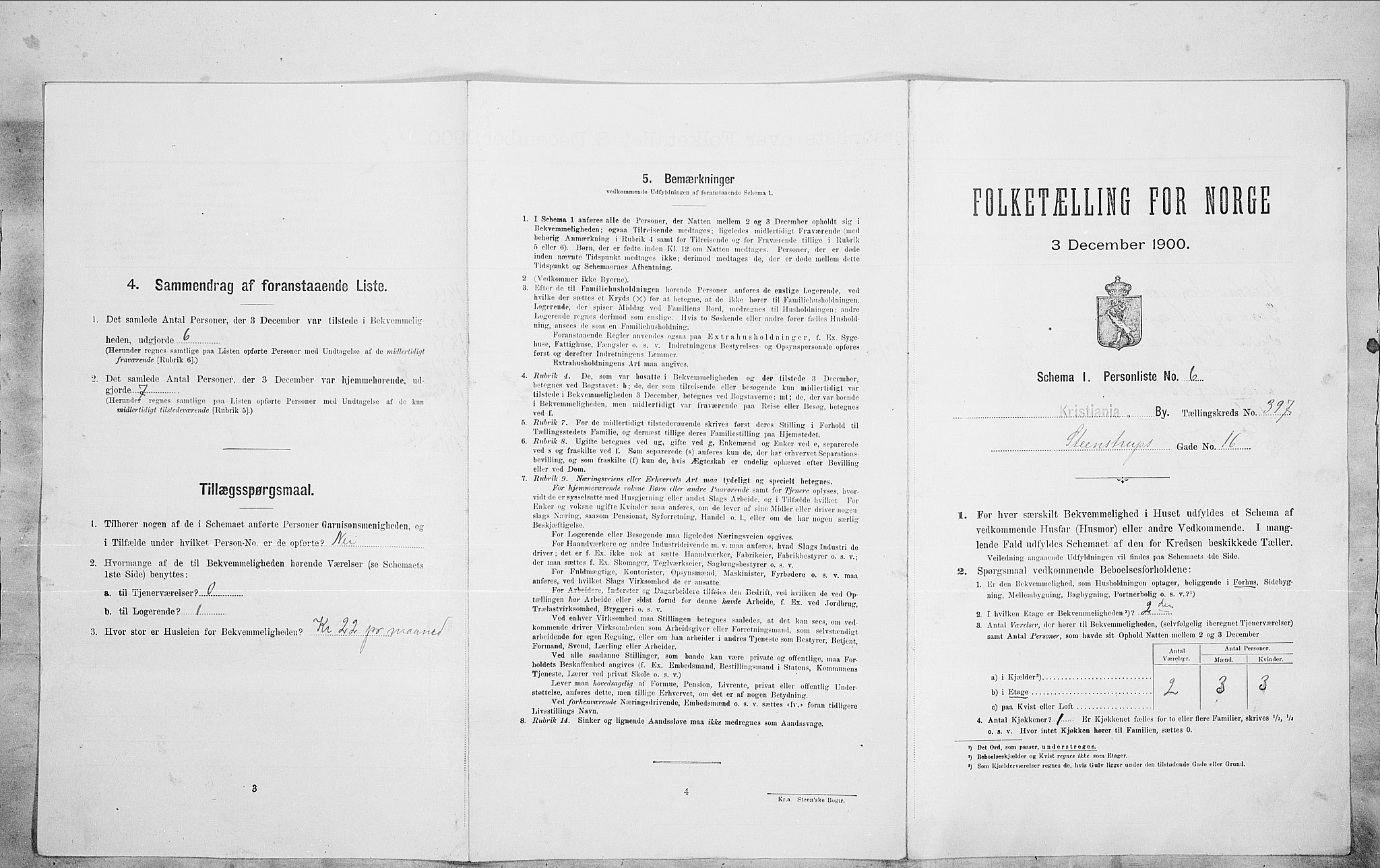 SAO, 1900 census for Kristiania, 1900, p. 90604