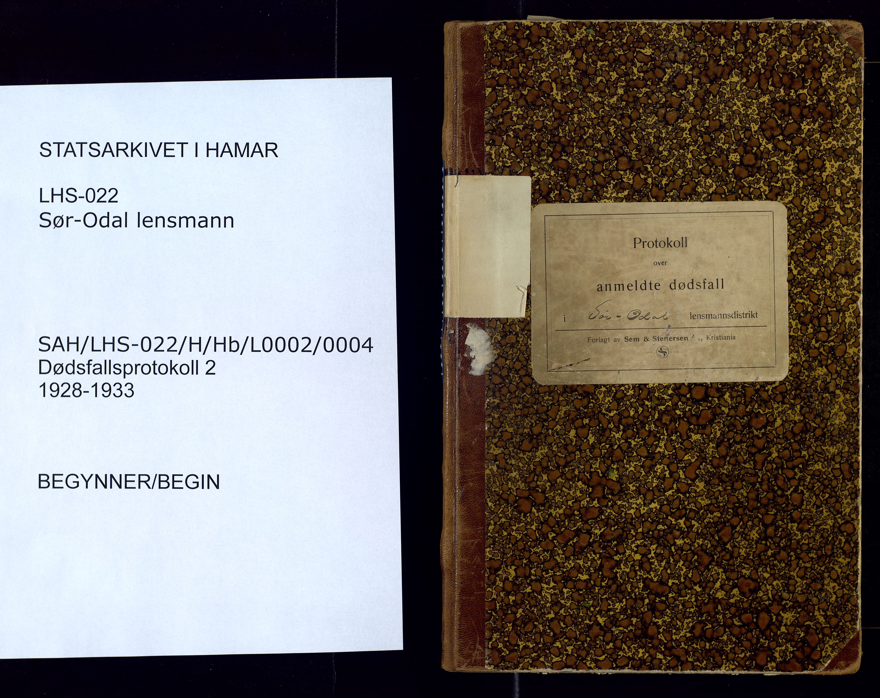 Sør-Odal lensmannskontor, SAH/LHS-022/H/Hb/L0002/0004: Protokoller over anmeldte dødsfall / Protokoll over anmeldte dødsfall, 1928-1933