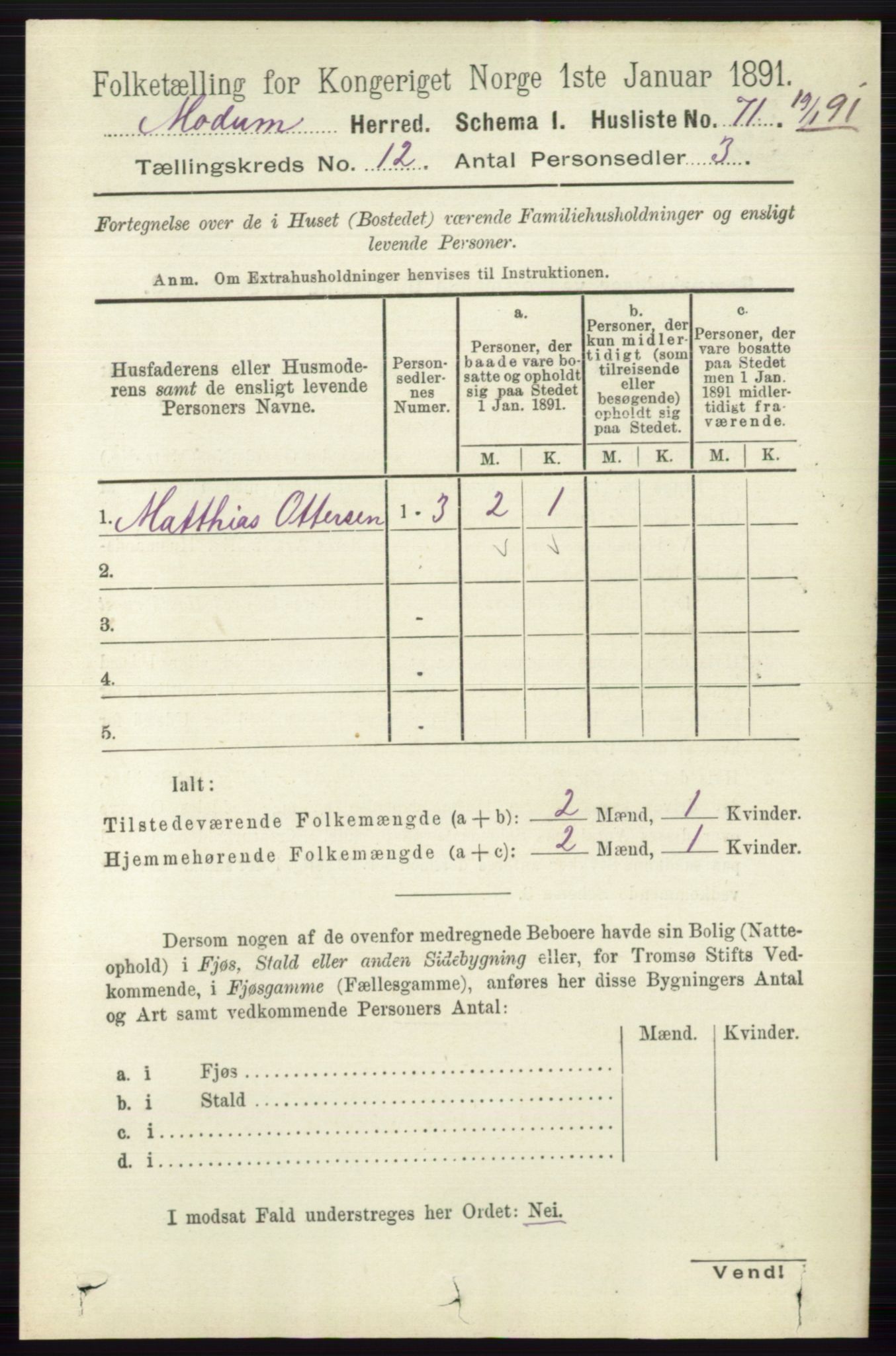 RA, 1891 census for 0623 Modum, 1891, p. 4446