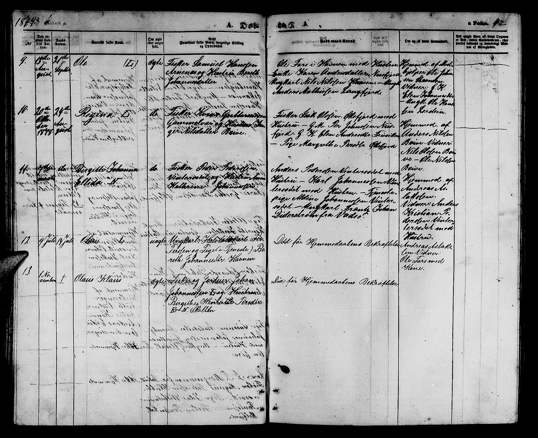 Loppa sokneprestkontor, AV/SATØ-S-1339/H/Hb/L0004klokker: Parish register (copy) no. 4, 1864-1880, p. 42