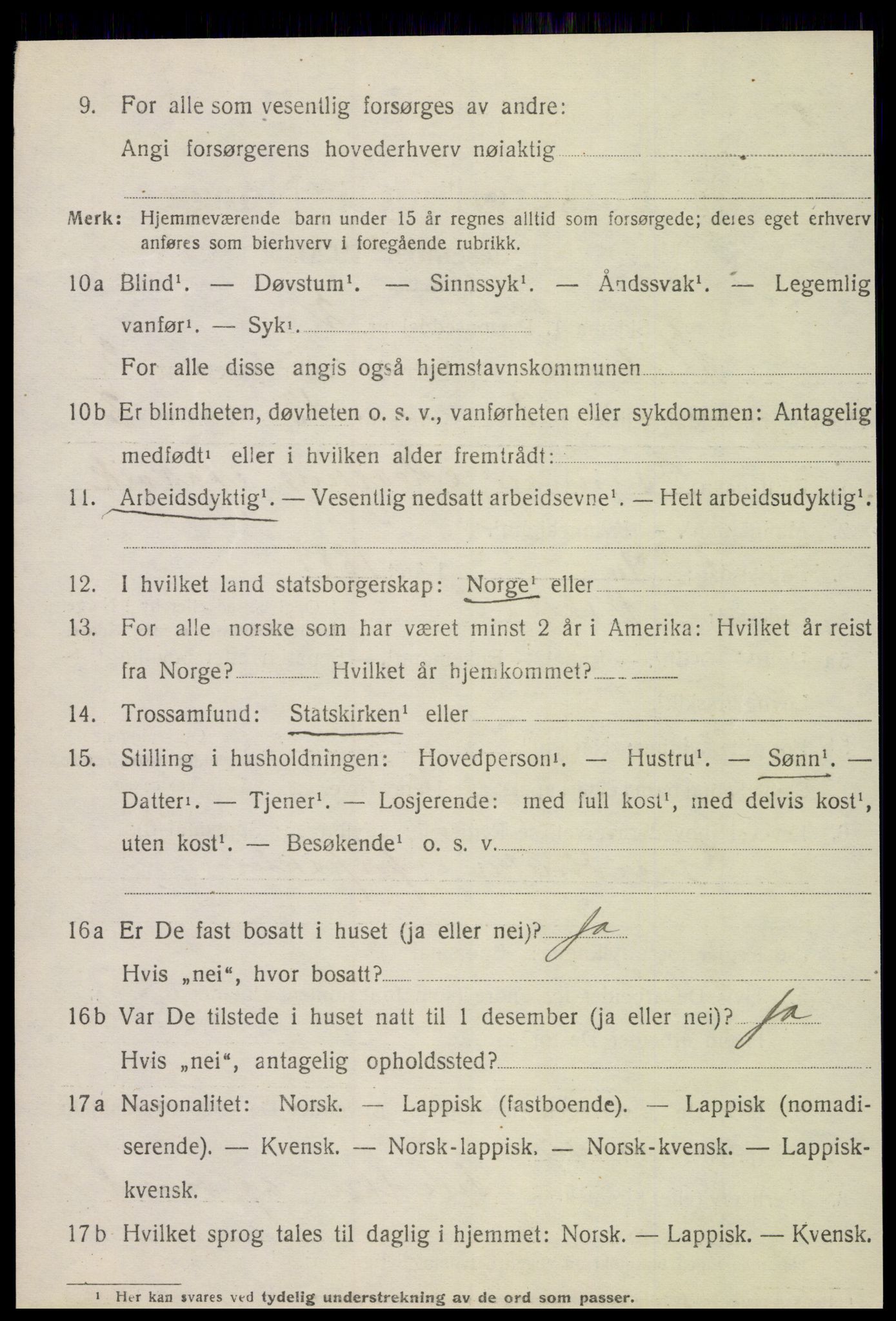 SAT, 1920 census for Vikna, 1920, p. 3266