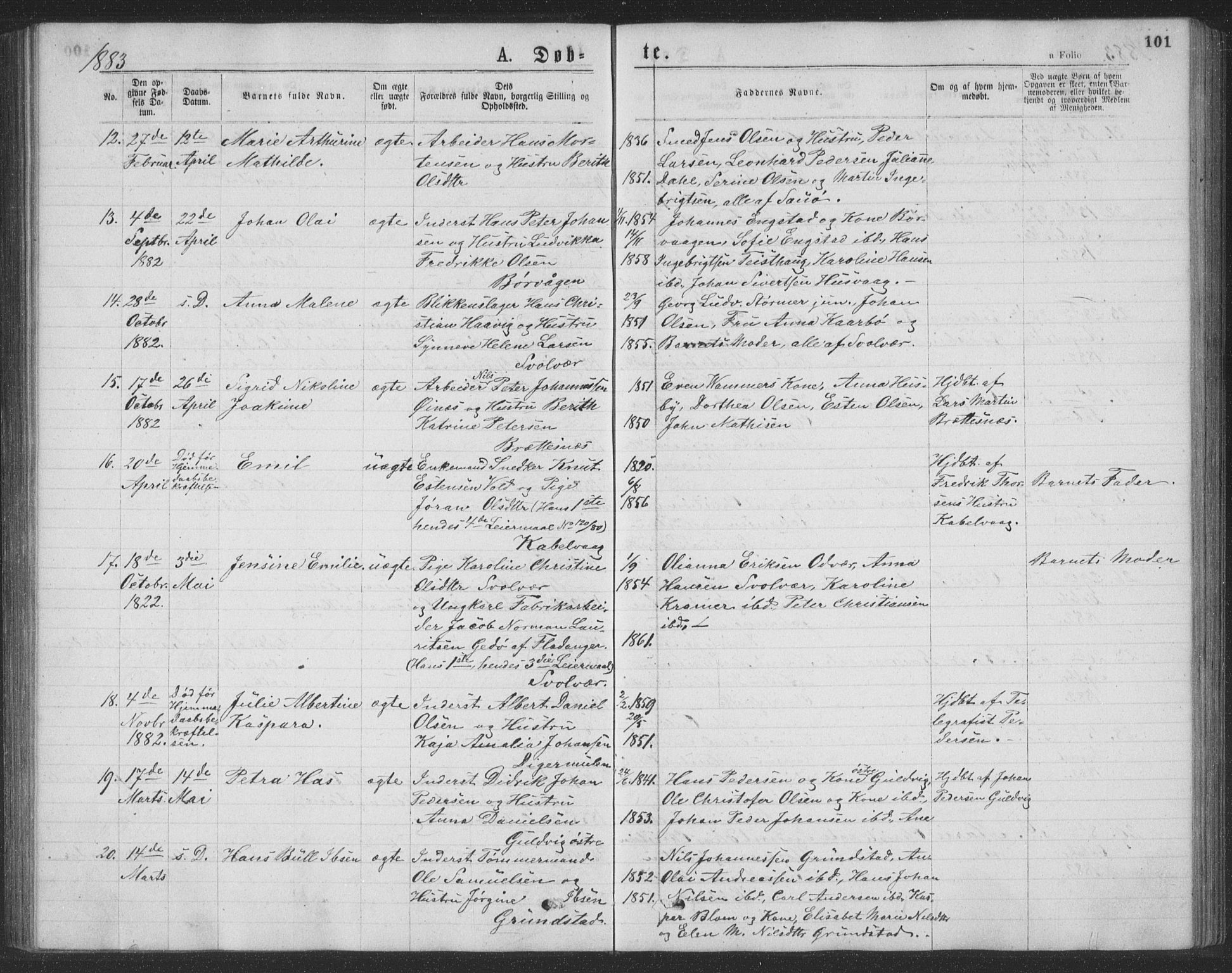 Ministerialprotokoller, klokkerbøker og fødselsregistre - Nordland, AV/SAT-A-1459/874/L1075: Parish register (copy) no. 874C04, 1876-1883, p. 101