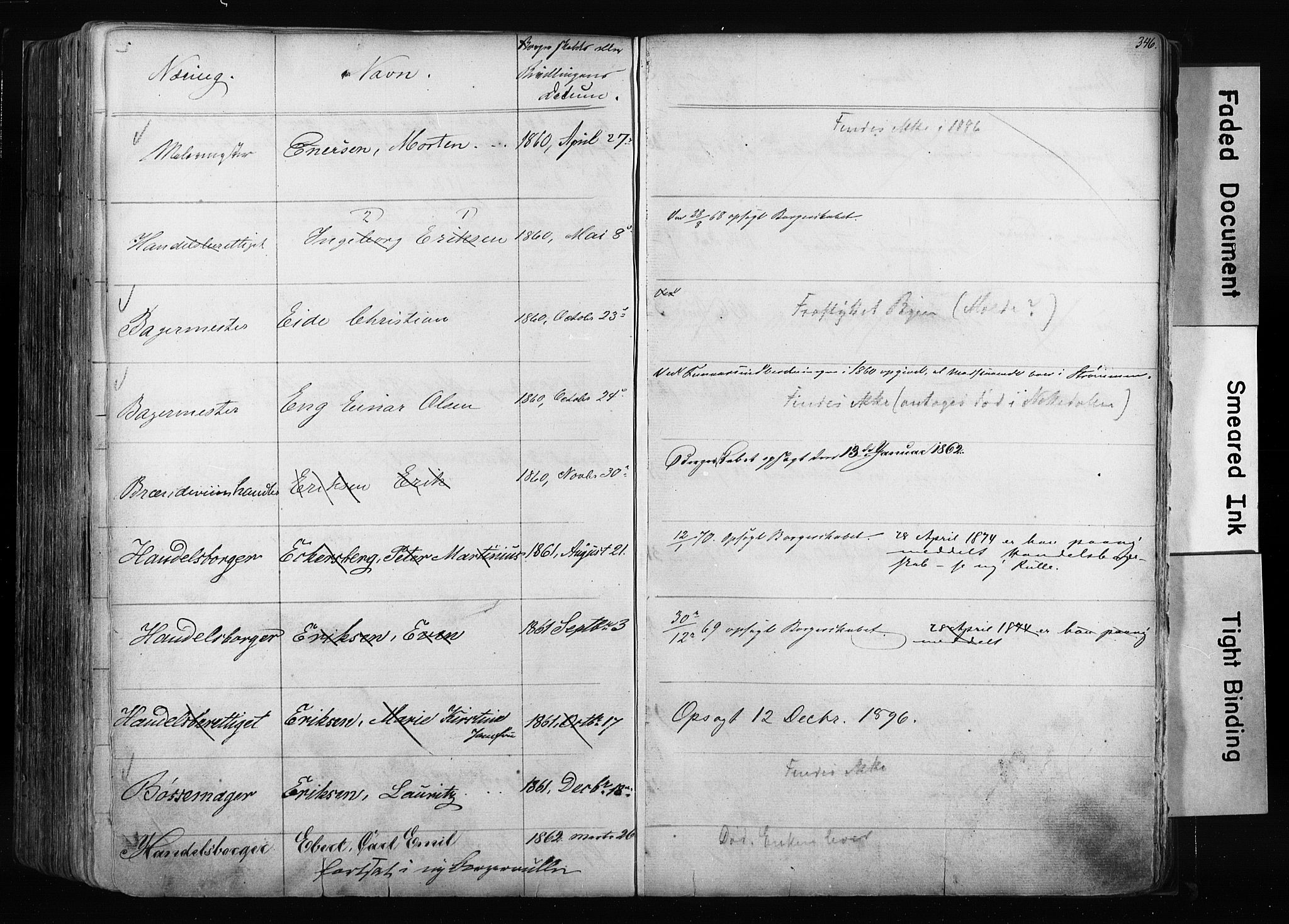 Kristiania magistrat, SAO/A-10711/F/Fb/L0003: Borgerrulle, 1842-1860, p. 349
