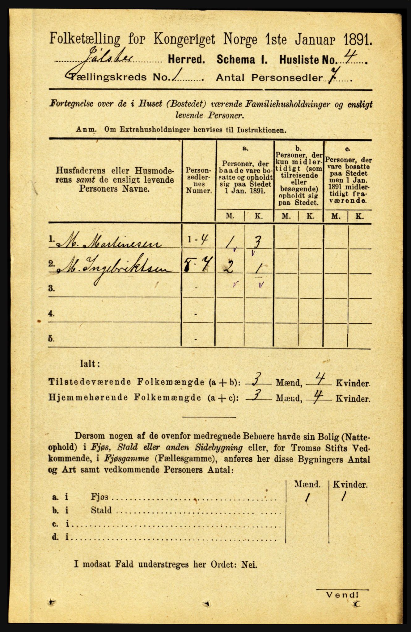 RA, 1891 census for 1431 Jølster, 1891, p. 32