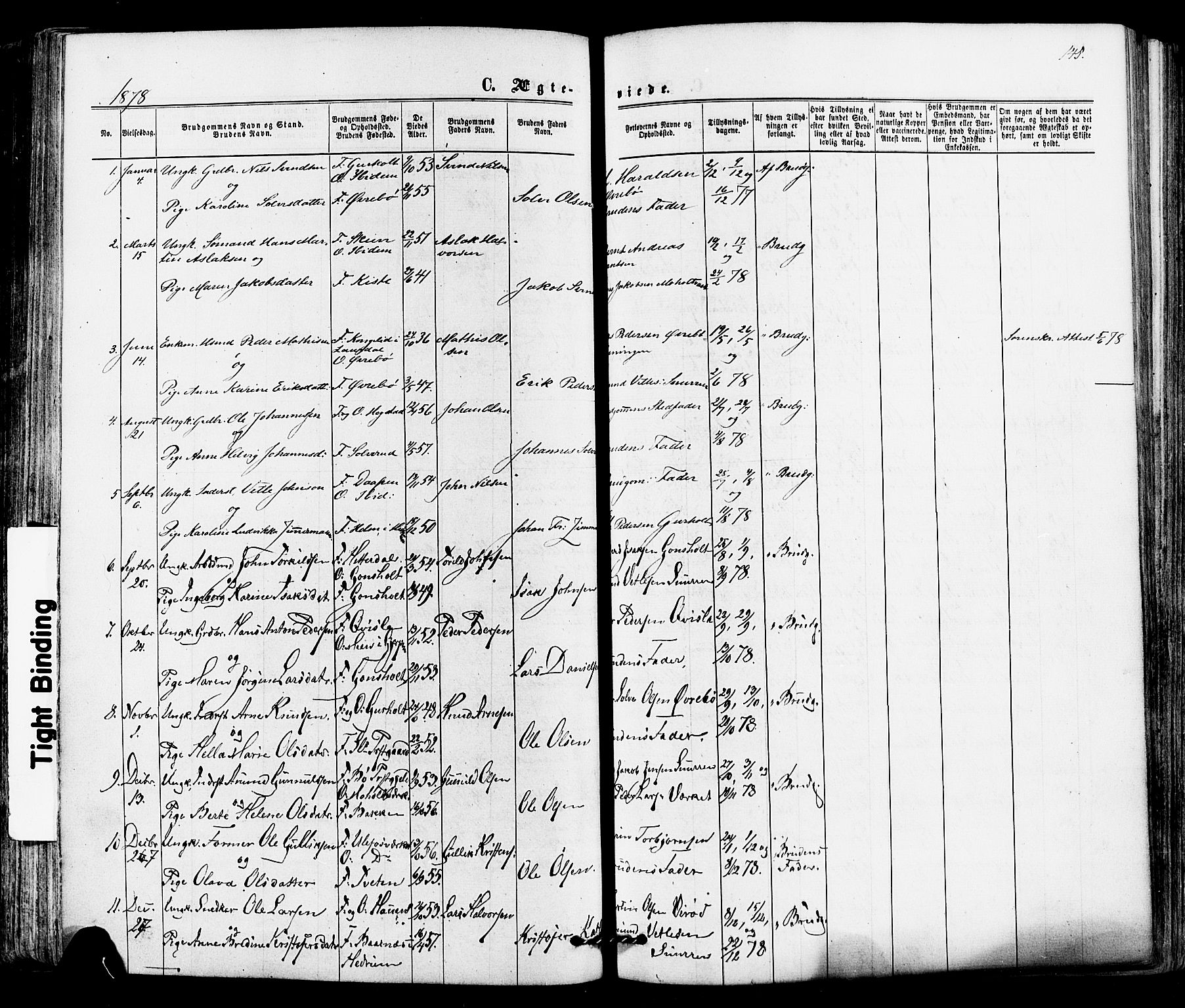 Siljan kirkebøker, SAKO/A-300/F/Fa/L0002: Parish register (official) no. 2, 1870-1895, p. 145