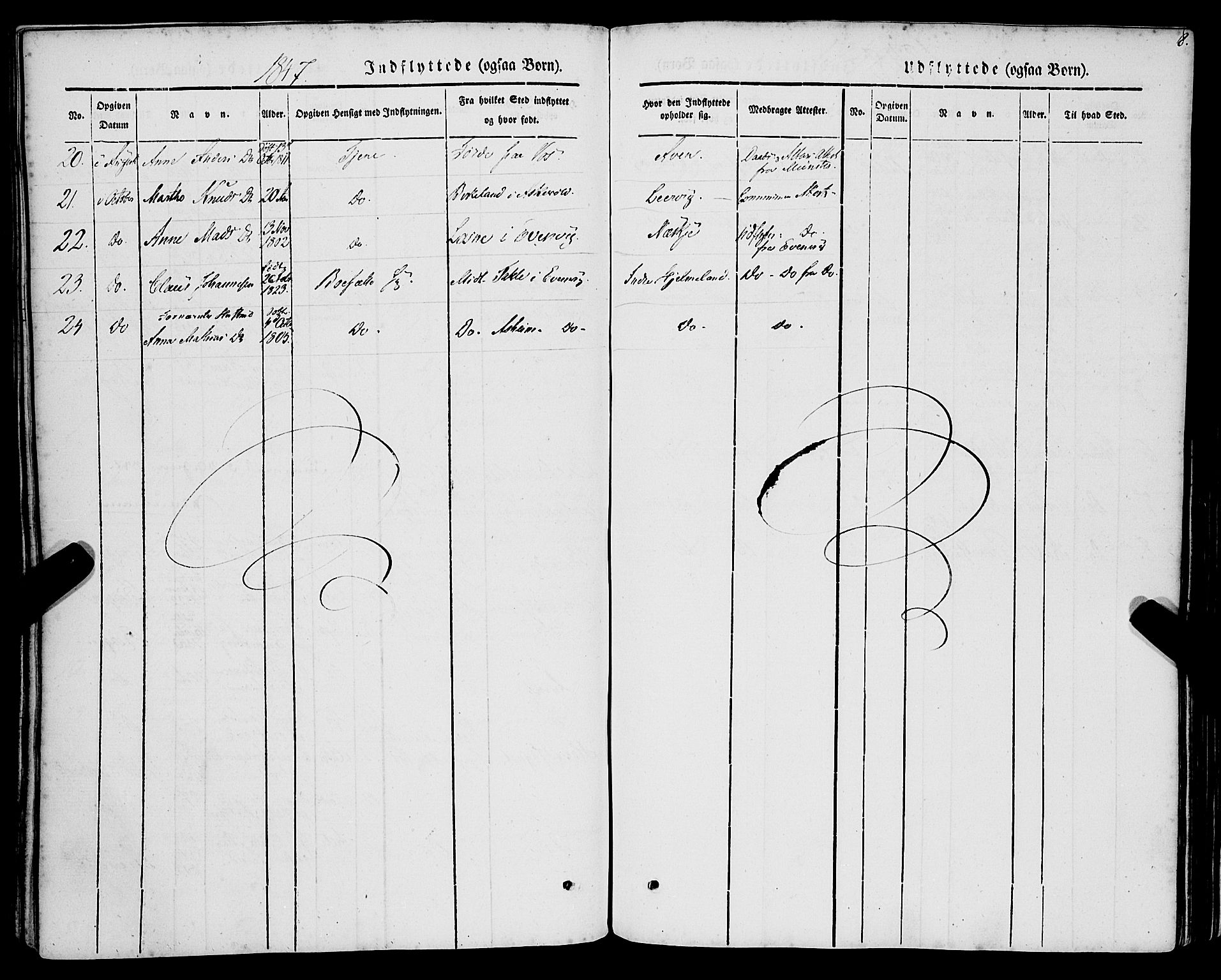 Lavik sokneprestembete, AV/SAB-A-80901: Parish register (official) no. A 3, 1843-1863, p. 8