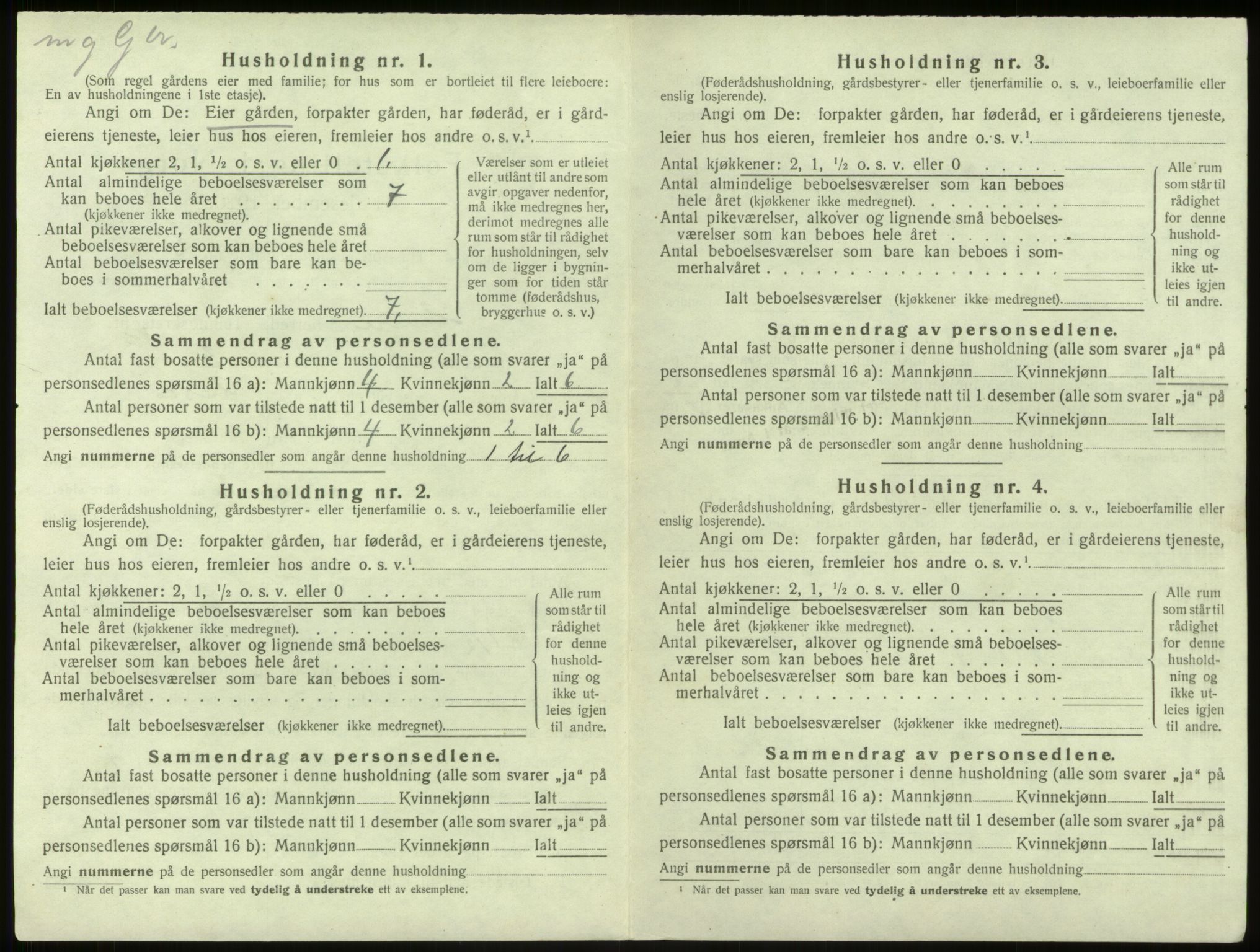SAB, 1920 census for Hamre, 1920, p. 122