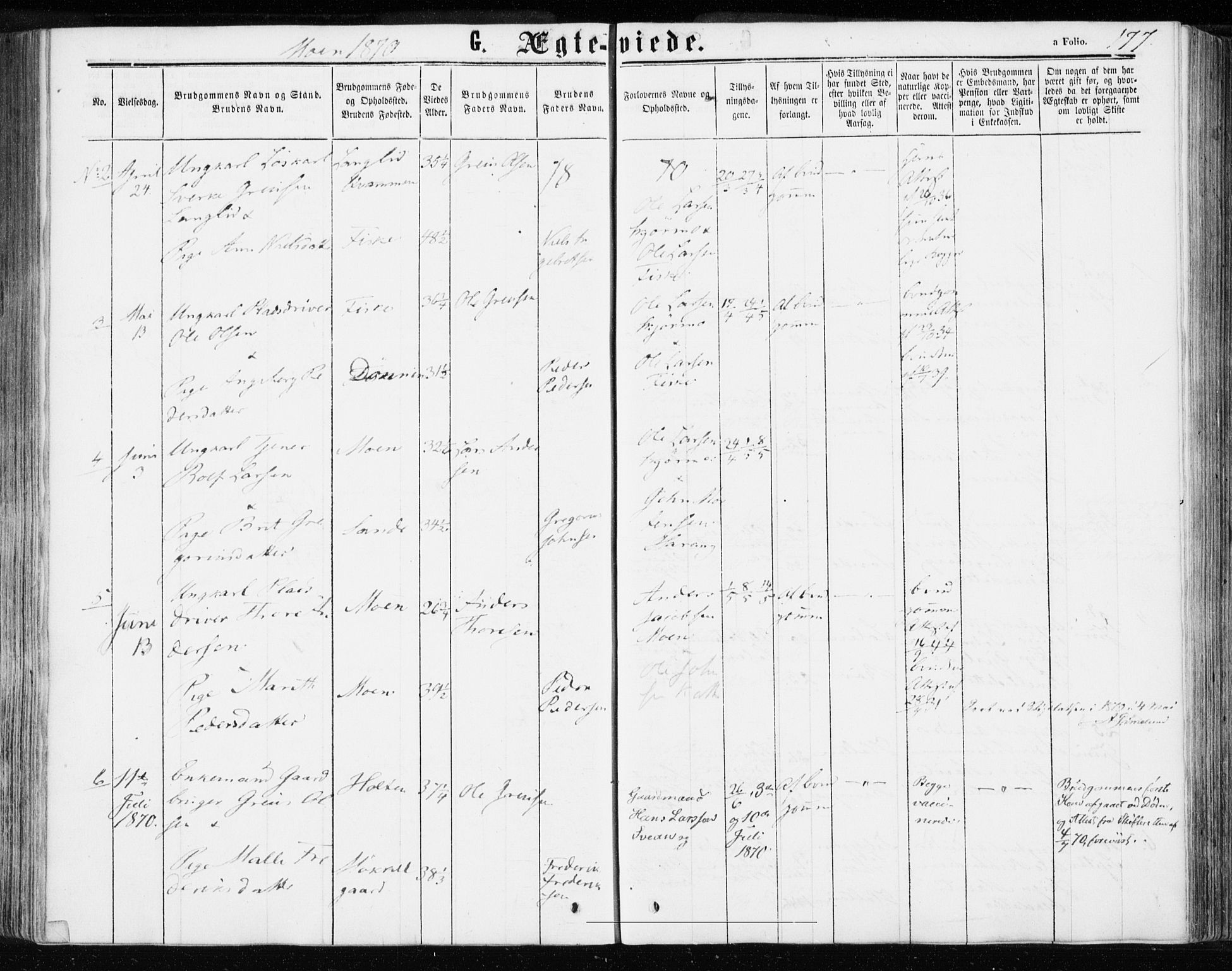 Ministerialprotokoller, klokkerbøker og fødselsregistre - Møre og Romsdal, SAT/A-1454/595/L1045: Parish register (official) no. 595A07, 1863-1873, p. 177