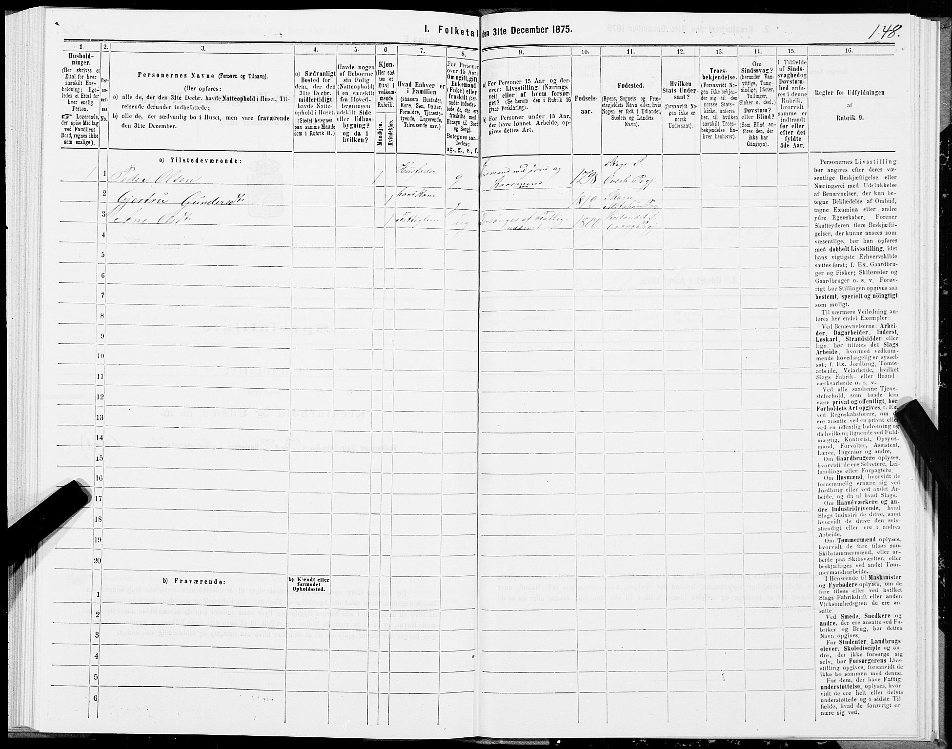 SAT, 1875 census for 1744P Overhalla, 1875, p. 2148