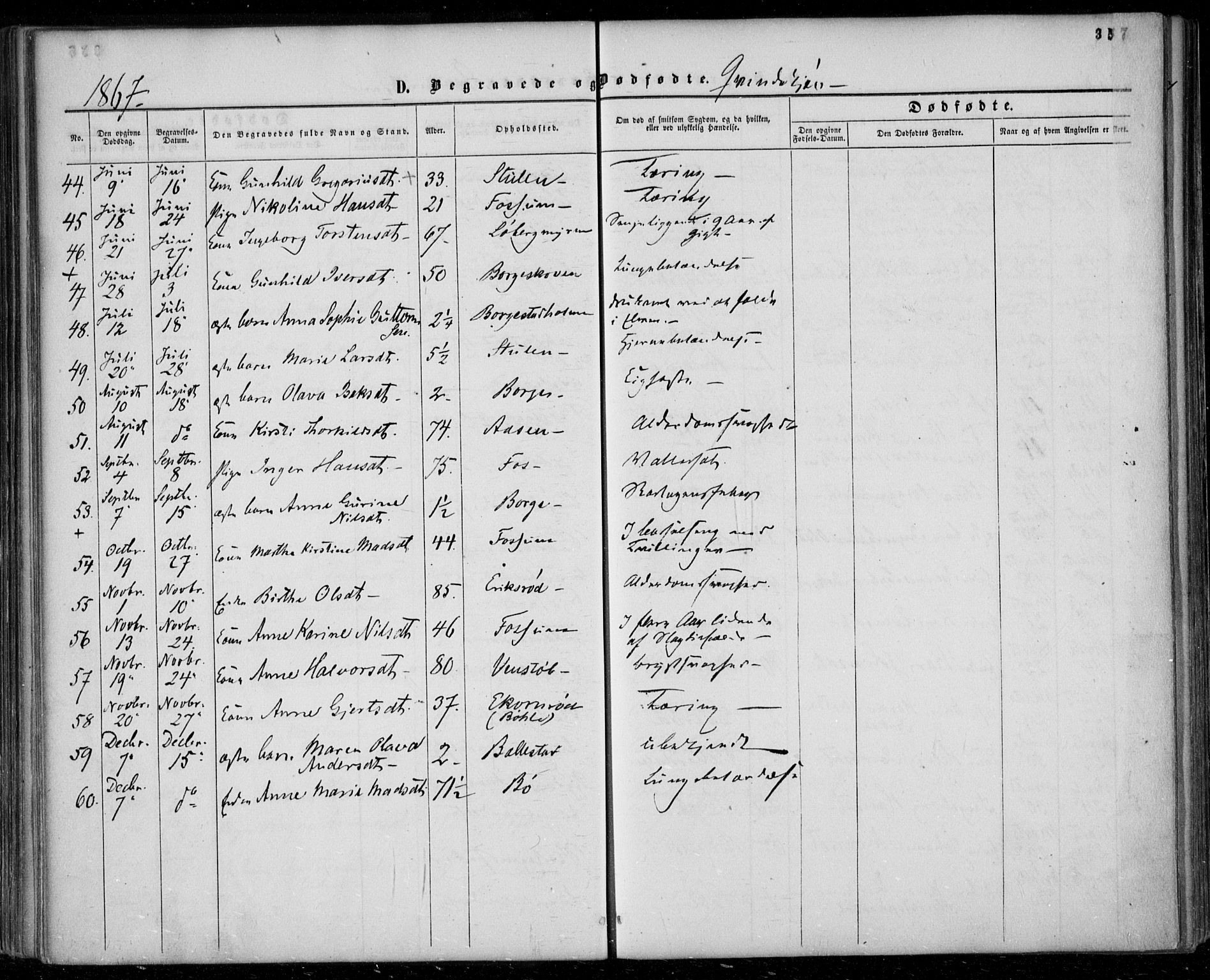 Gjerpen kirkebøker, SAKO/A-265/F/Fa/L0008b: Parish register (official) no. I 8B, 1857-1871, p. 357