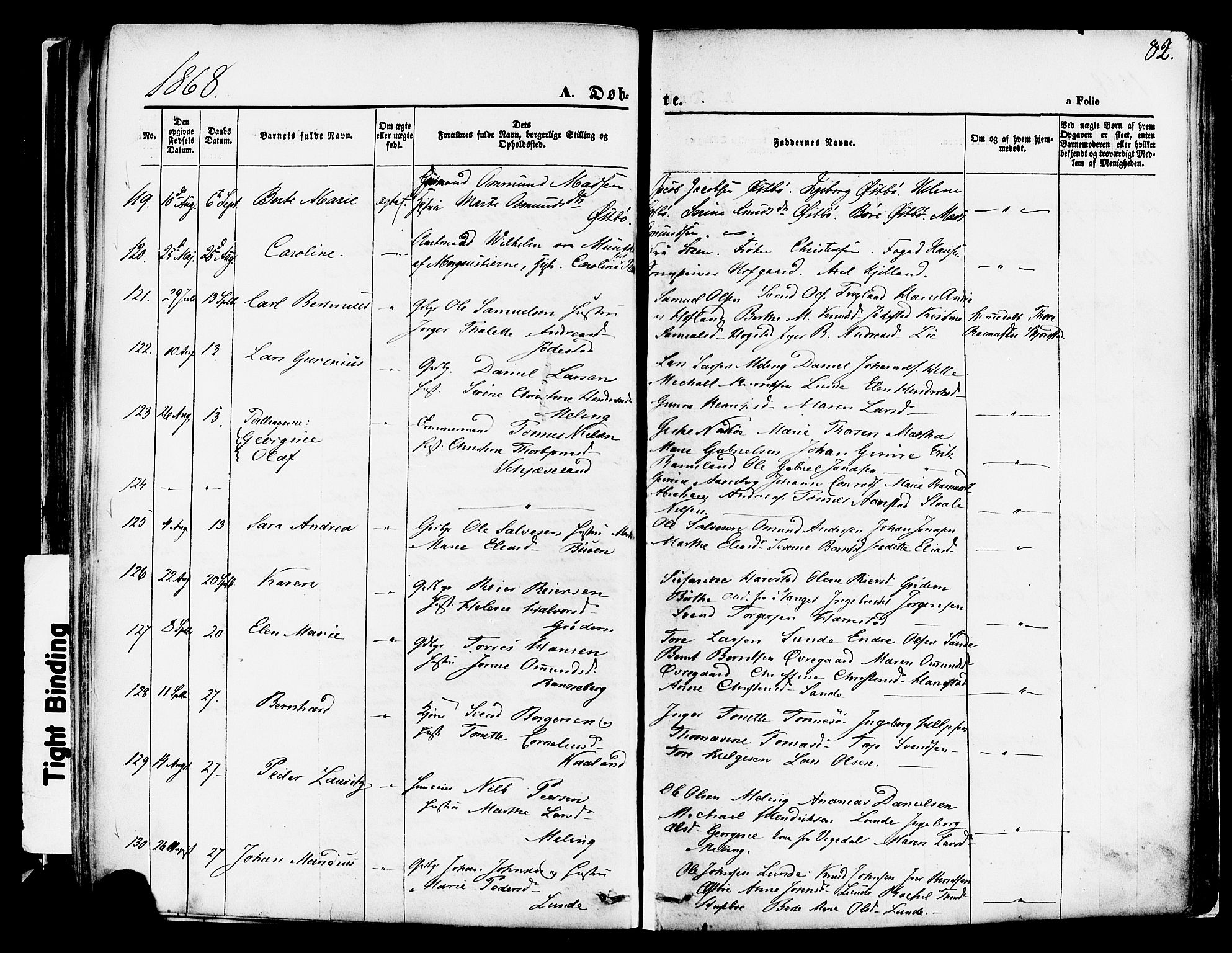 Hetland sokneprestkontor, AV/SAST-A-101826/30/30BA/L0003: Parish register (official) no. A 3, 1862-1876, p. 82