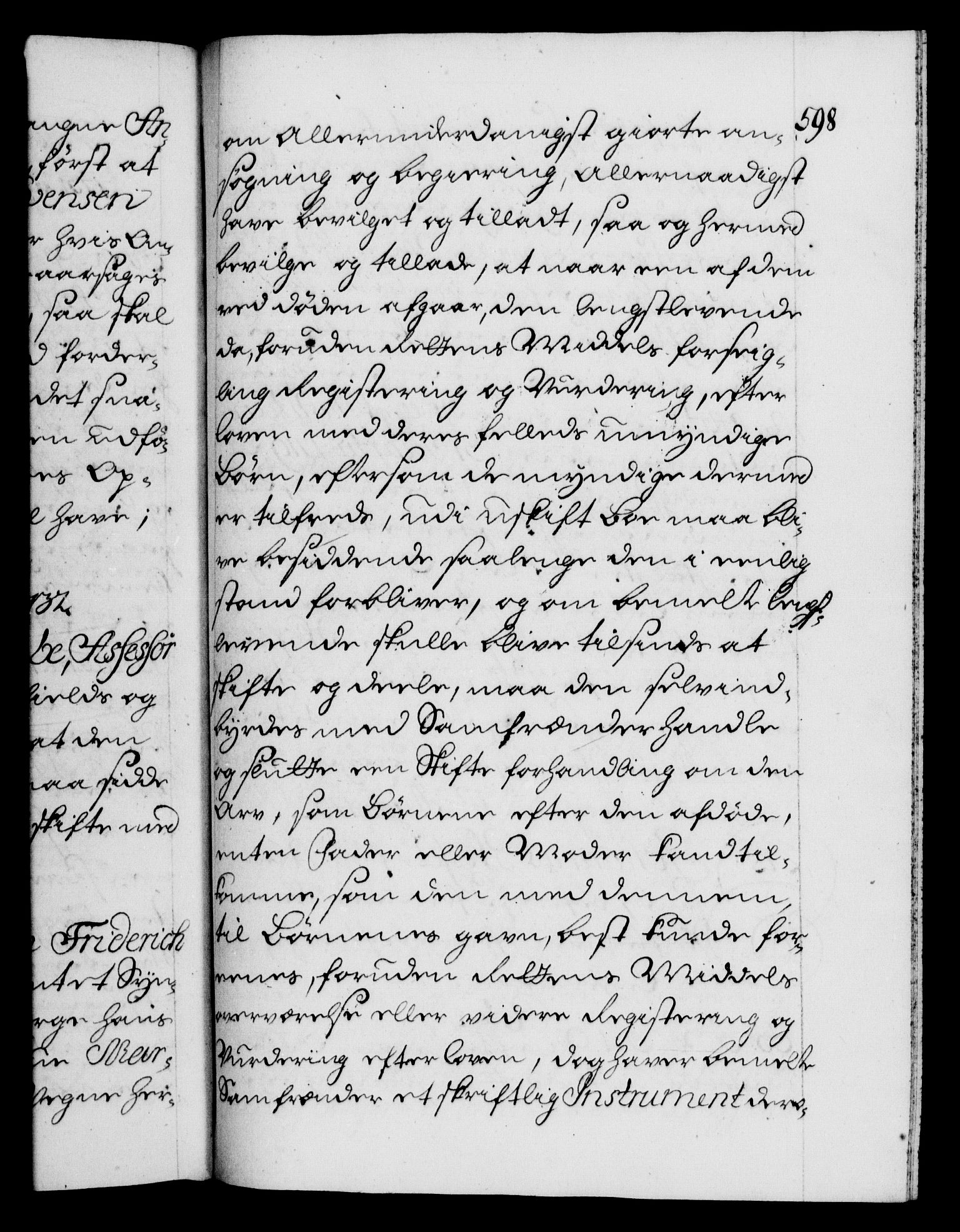 Danske Kanselli 1572-1799, AV/RA-EA-3023/F/Fc/Fca/Fcaa/L0027: Norske registre, 1730-1732, p. 598a