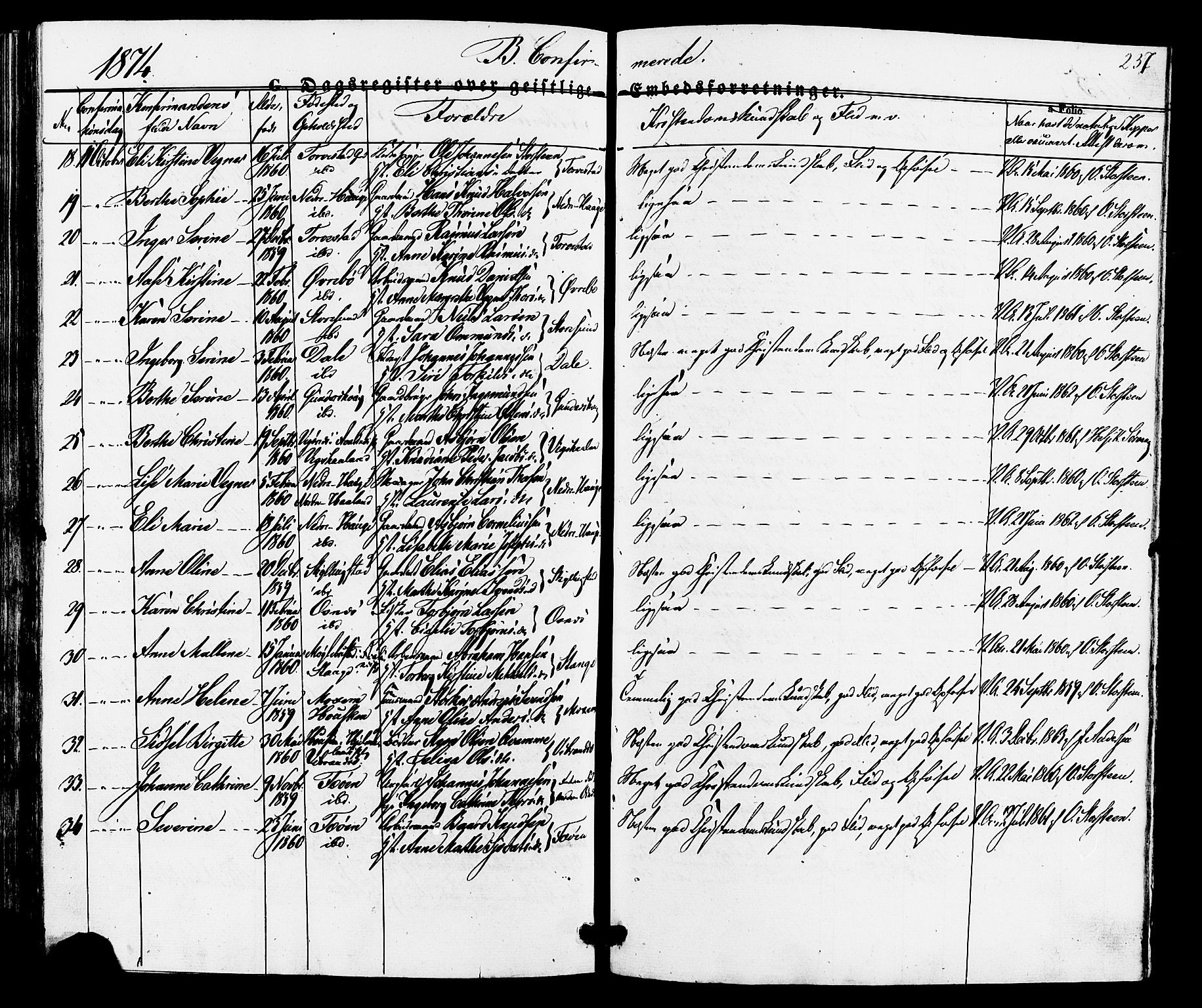 Torvastad sokneprestkontor, AV/SAST-A -101857/H/Ha/Haa/L0010: Parish register (official) no. A 10, 1857-1878, p. 237