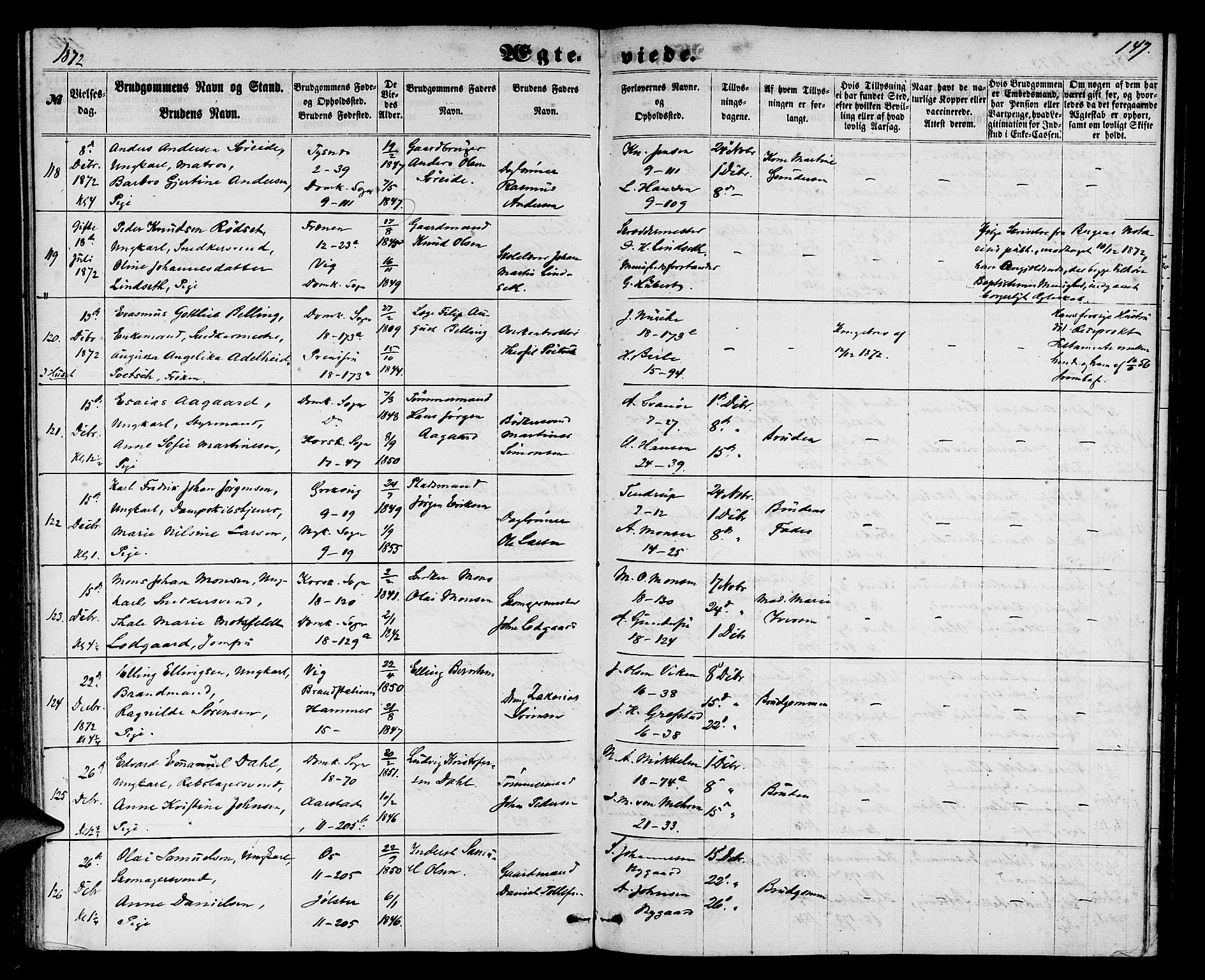 Domkirken sokneprestembete, AV/SAB-A-74801/H/Hab/L0030: Parish register (copy) no. D 2, 1857-1876, p. 147