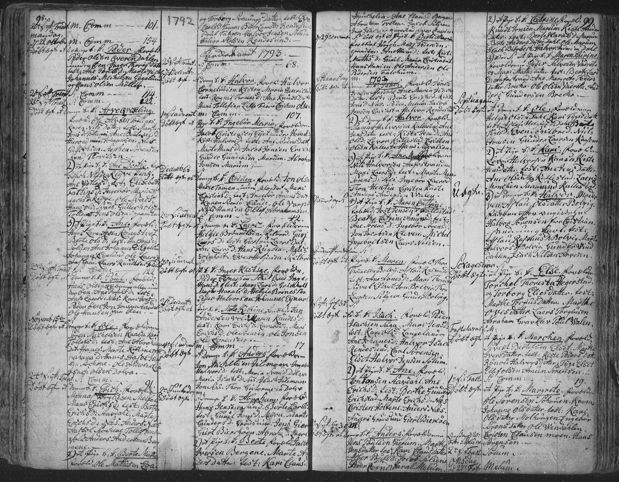 Solum kirkebøker, SAKO/A-306/F/Fa/L0003: Parish register (official) no. I 3, 1761-1814, p. 98-99