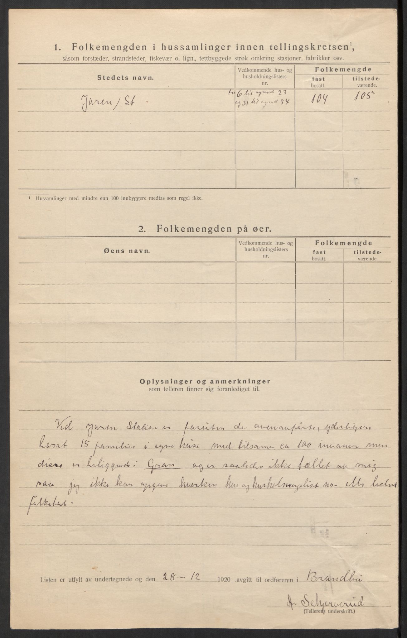 SAH, 1920 census for Brandbu, 1920, p. 26