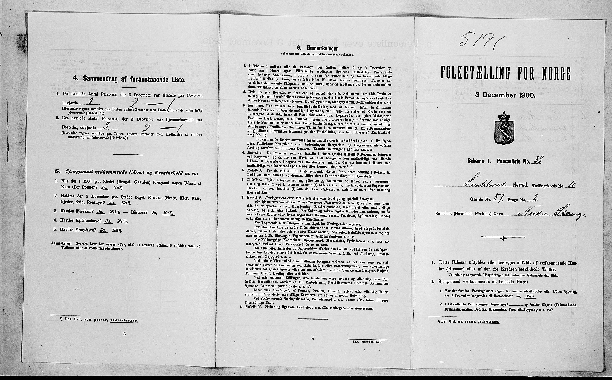 RA, 1900 census for Sandeherred, 1900, p. 2107