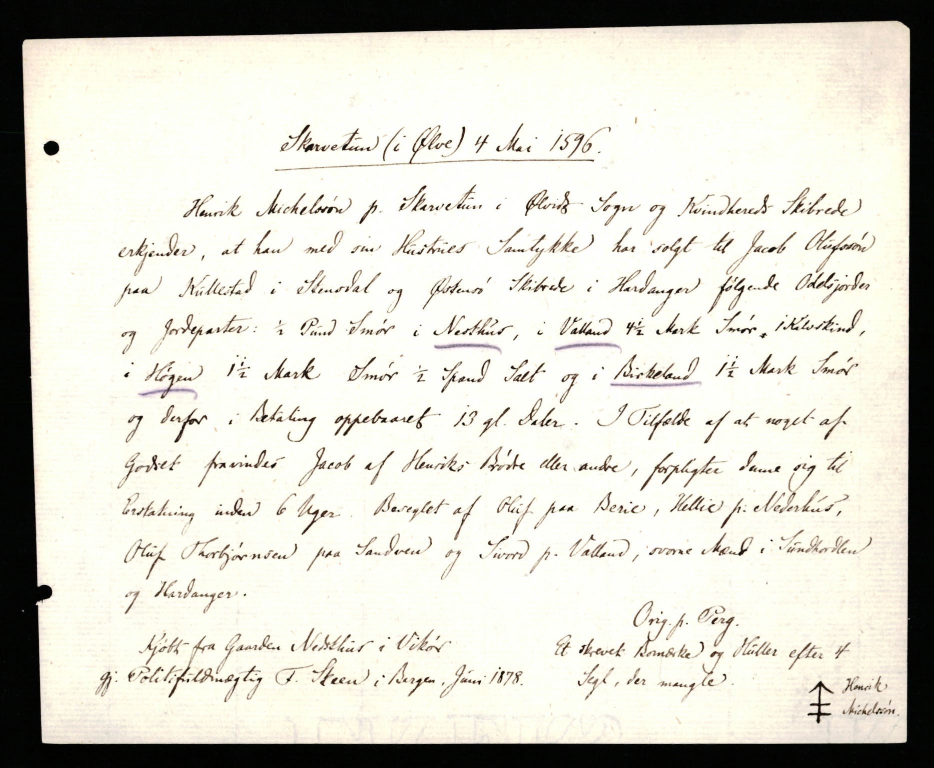 Riksarkivets diplomsamling, AV/RA-EA-5965/F35/F35b/L0004: Riksarkivets diplomer, seddelregister, 1593-1600, p. 265