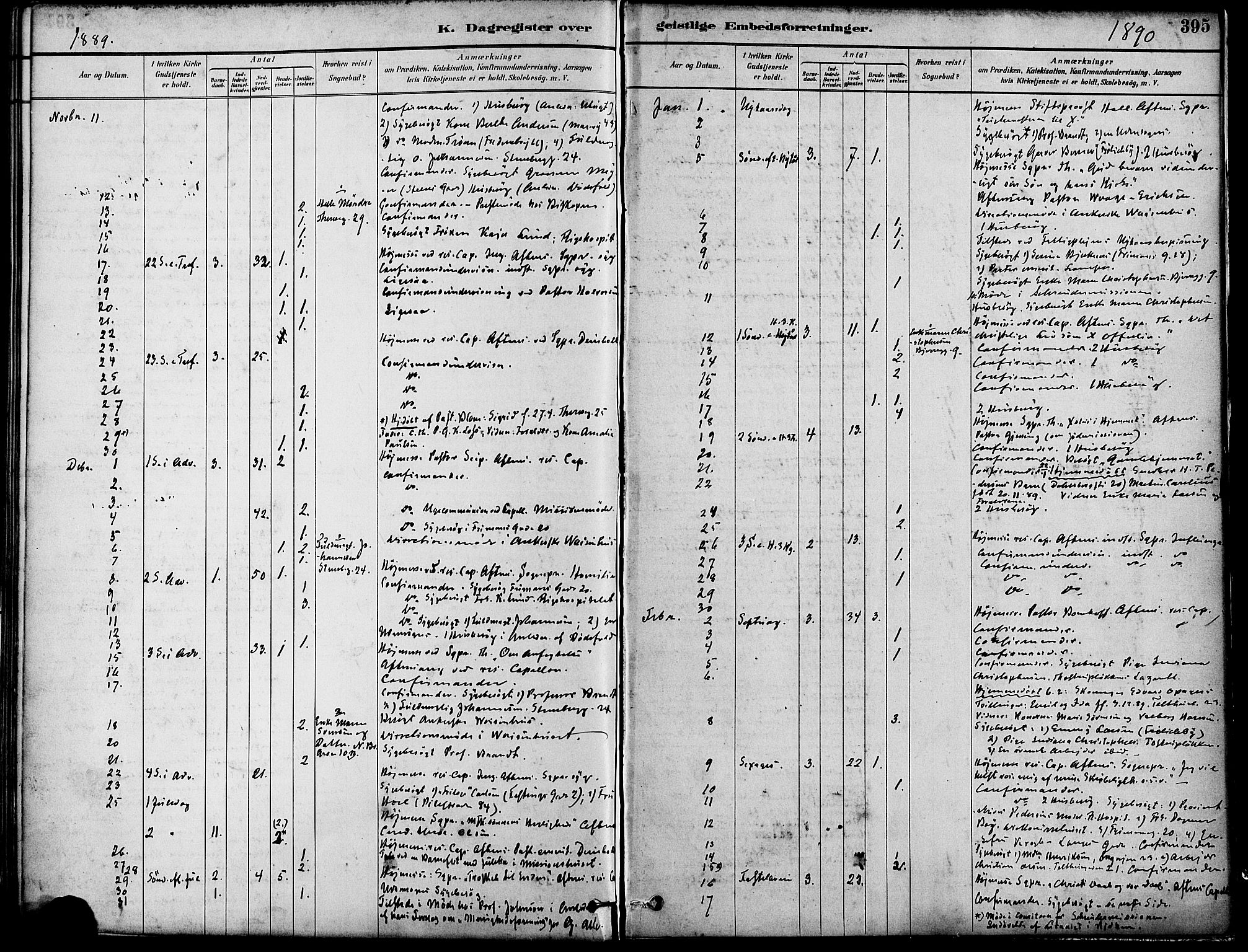 Gamle Aker prestekontor Kirkebøker, AV/SAO-A-10617a/F/L0007: Parish register (official) no. 7, 1882-1890, p. 395