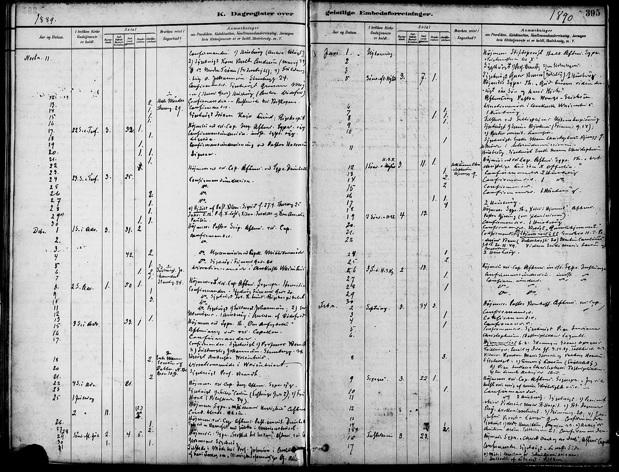 Gamle Aker prestekontor Kirkebøker, SAO/A-10617a/F/L0007: Parish register (official) no. 7, 1882-1890, p. 395