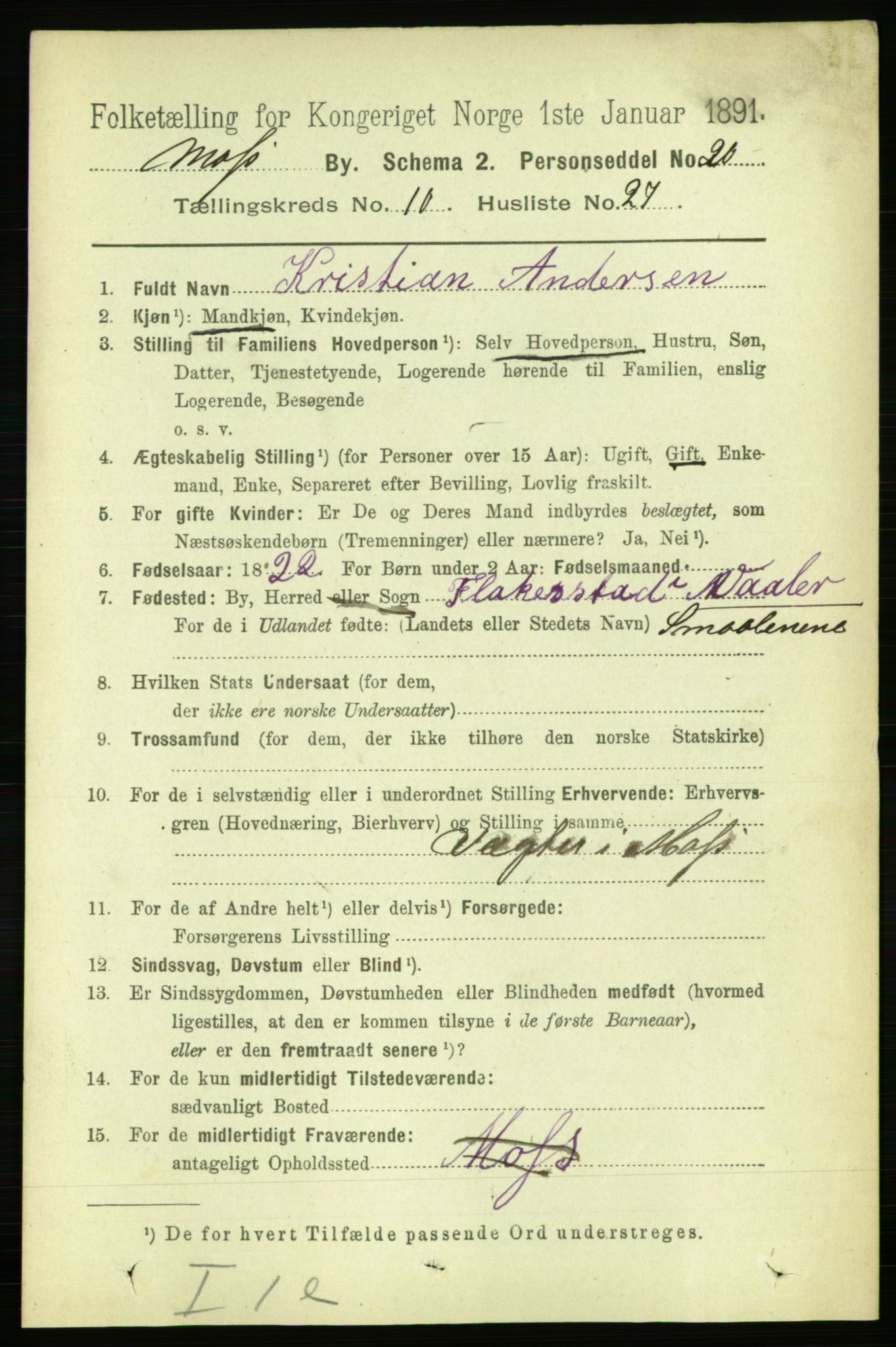 RA, 1891 census for 0104 Moss, 1891, p. 6009