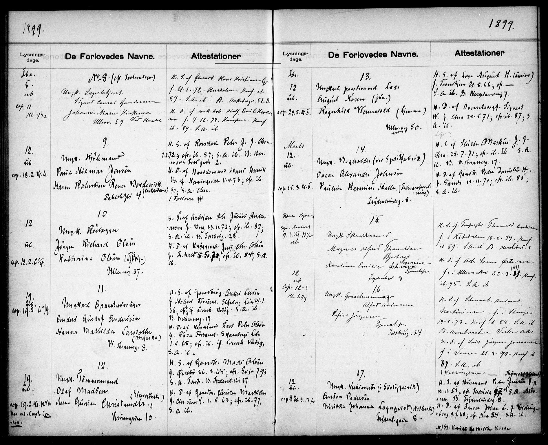 Gamle Aker prestekontor Kirkebøker, AV/SAO-A-10617a/H/L0002: Banns register no. 2, 1890-1900