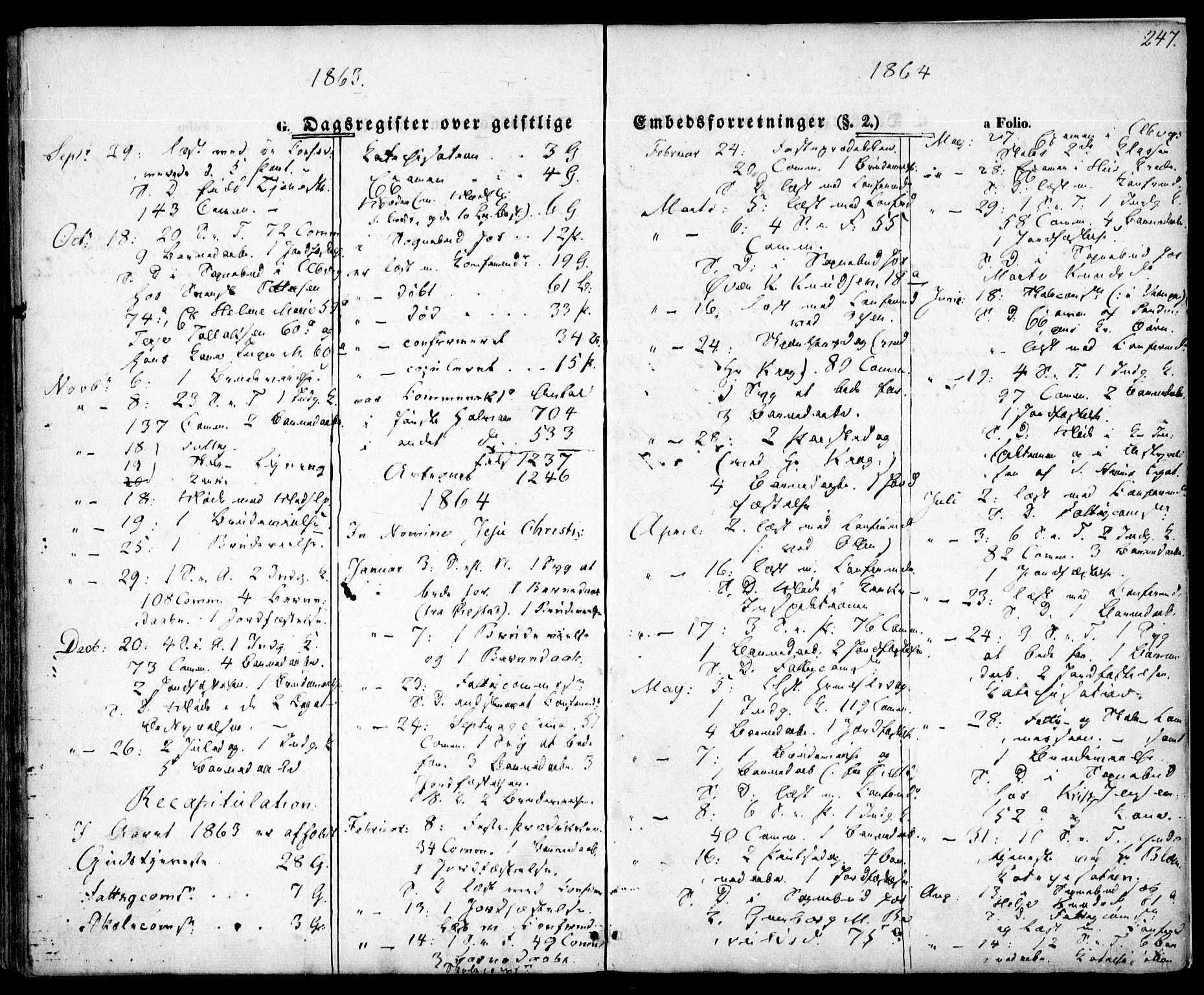 Hisøy sokneprestkontor, SAK/1111-0020/F/Fa/L0001: Parish register (official) no. A 1, 1849-1871, p. 247