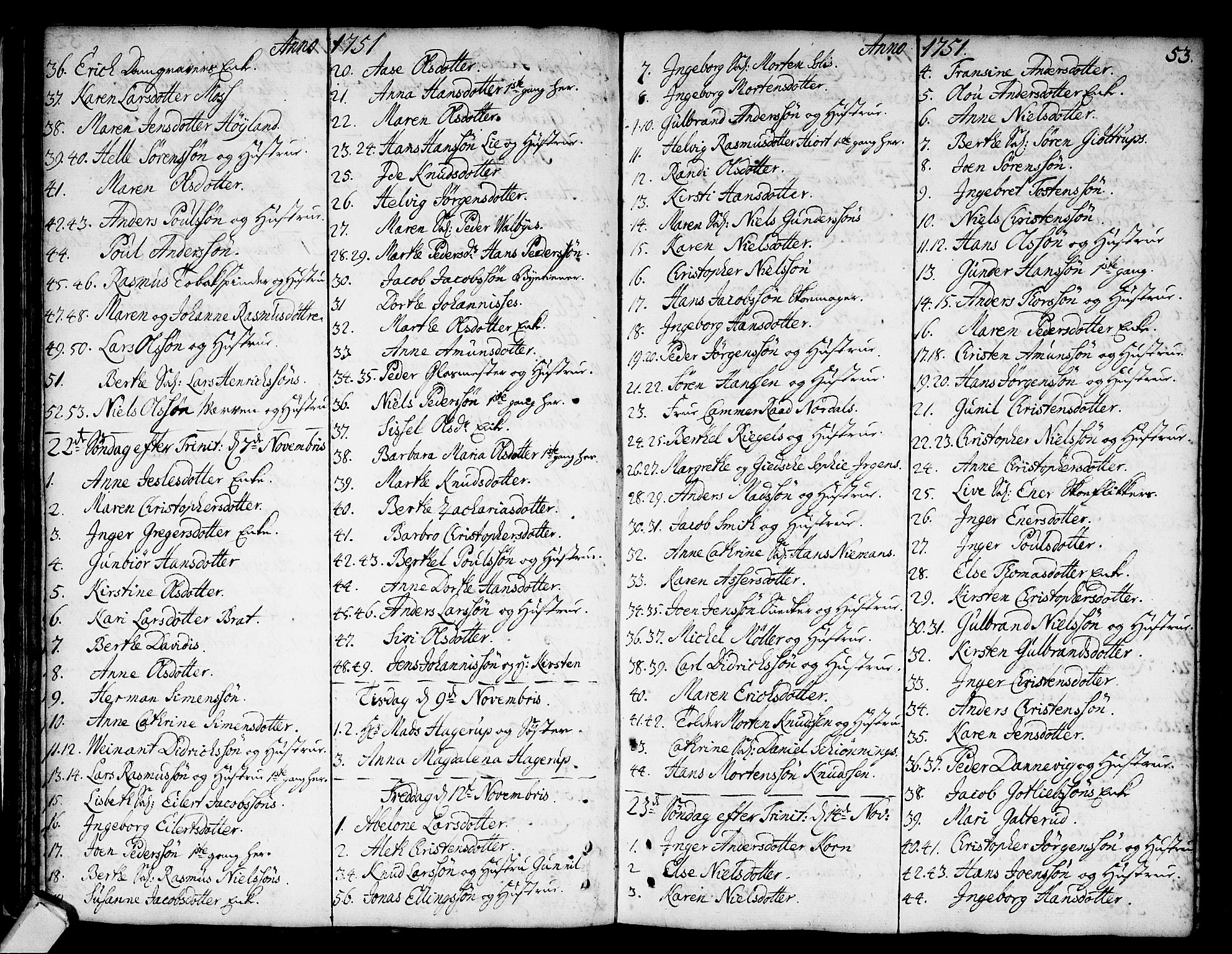 Strømsø kirkebøker, AV/SAKO-A-246/F/Fa/L0008: Parish register (official) no. I 8, 1748-1774, p. 53