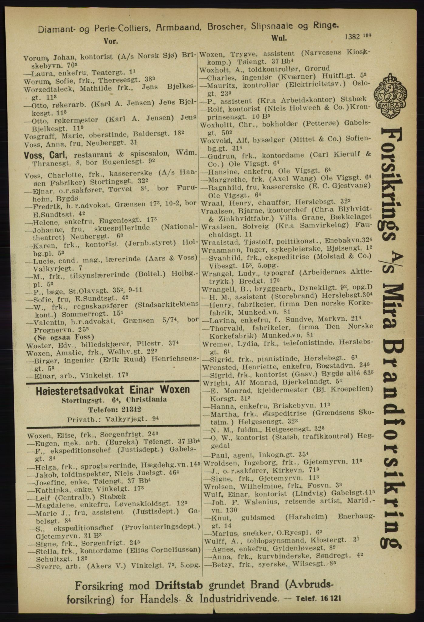 Kristiania/Oslo adressebok, PUBL/-, 1918, p. 1516