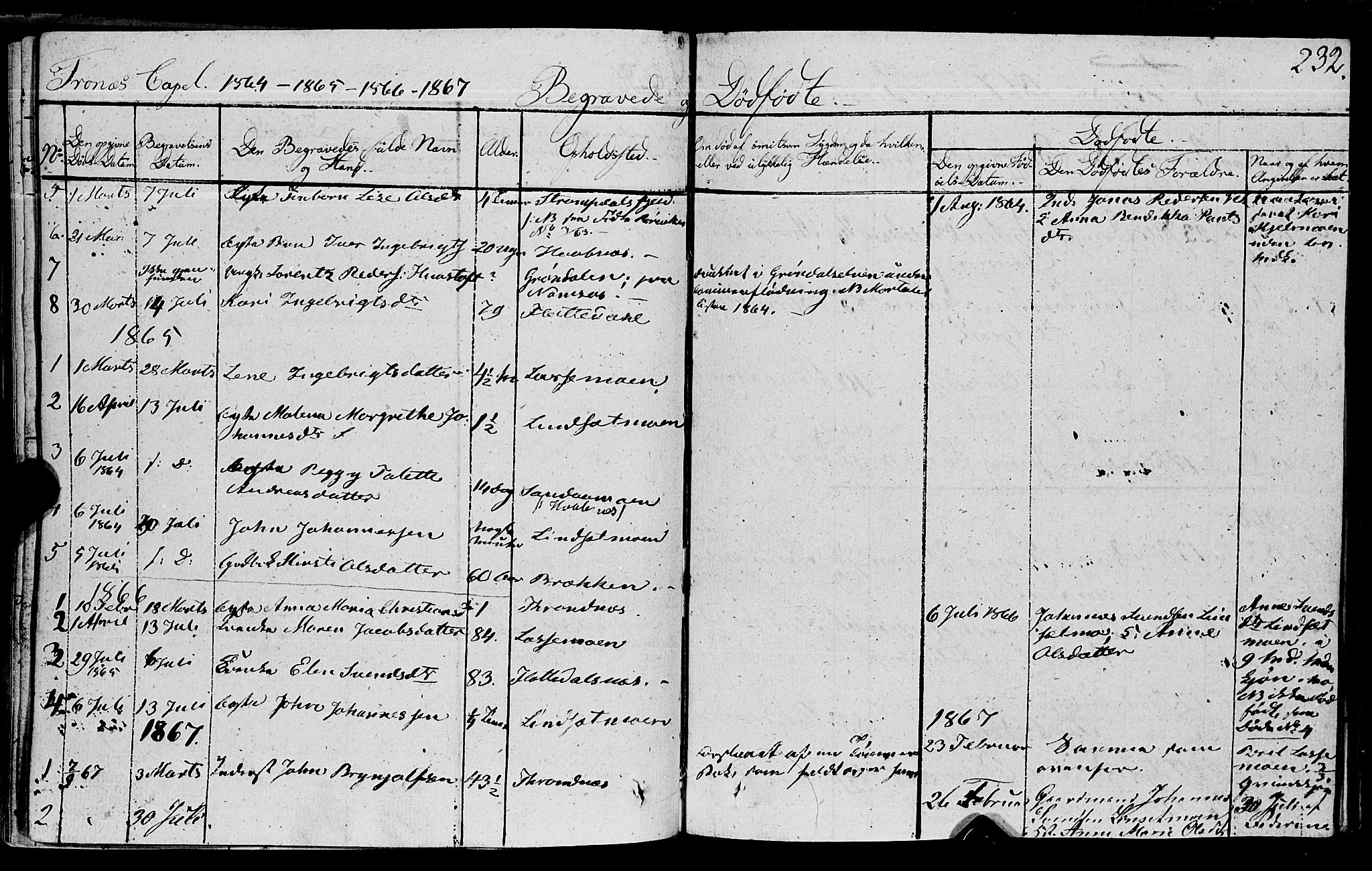 Ministerialprotokoller, klokkerbøker og fødselsregistre - Nord-Trøndelag, AV/SAT-A-1458/762/L0538: Parish register (official) no. 762A02 /2, 1833-1879, p. 232