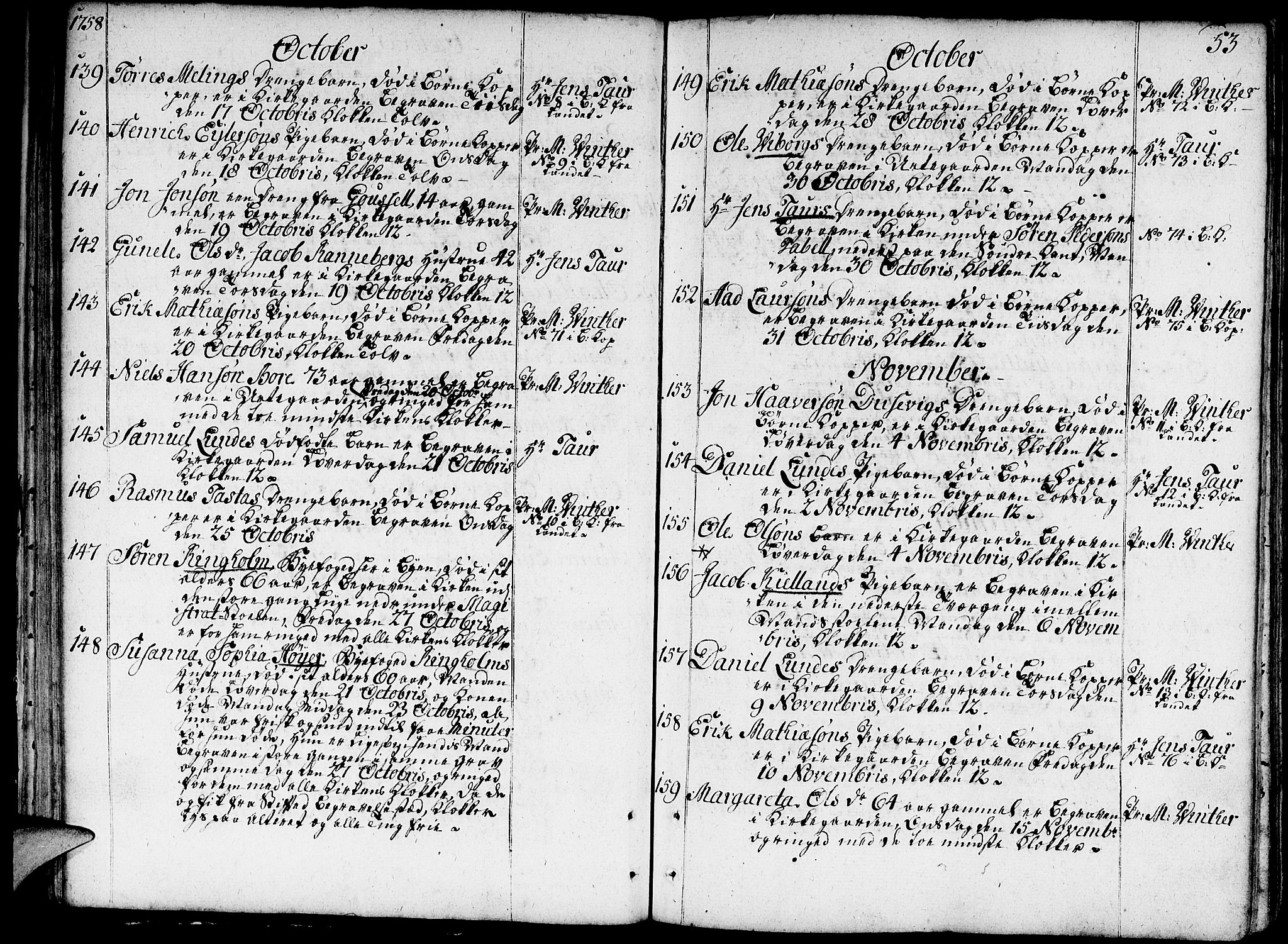 Domkirken sokneprestkontor, SAST/A-101812/001/30/30BA/L0005: Parish register (official) no. A 5, 1744-1788, p. 53