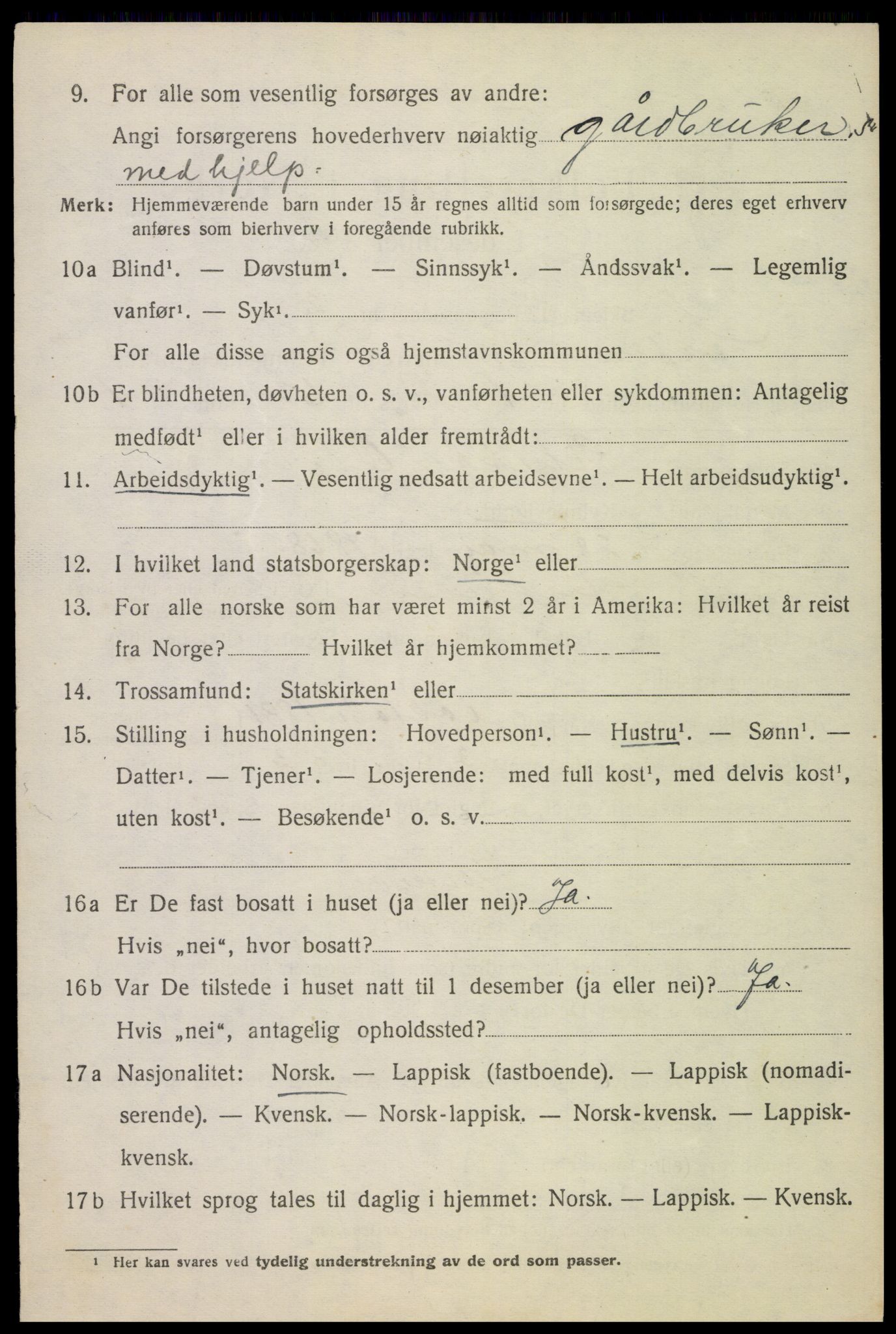 SAT, 1920 census for Ankenes, 1920, p. 7014