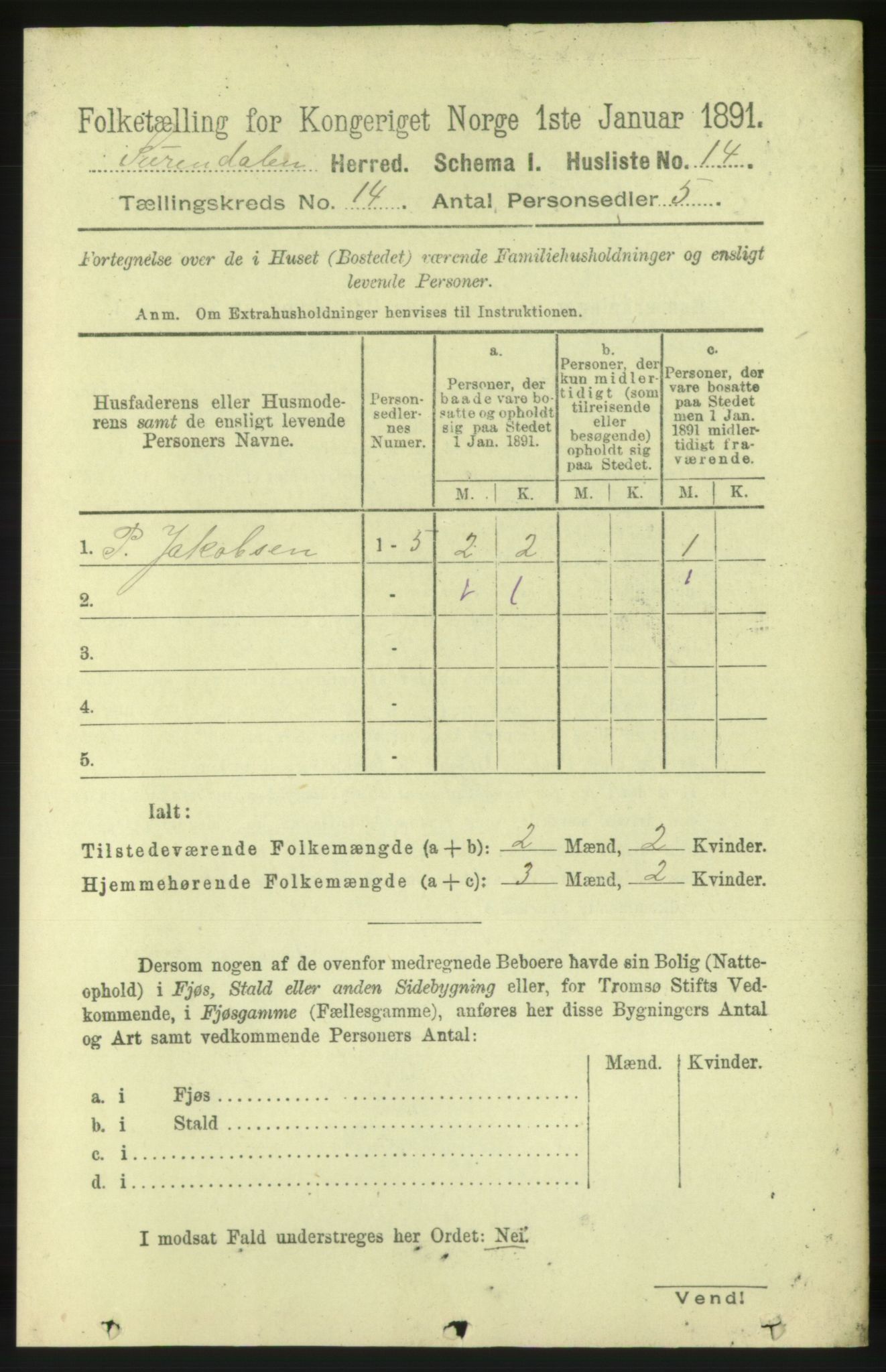 RA, 1891 census for 1566 Surnadal, 1891, p. 3495