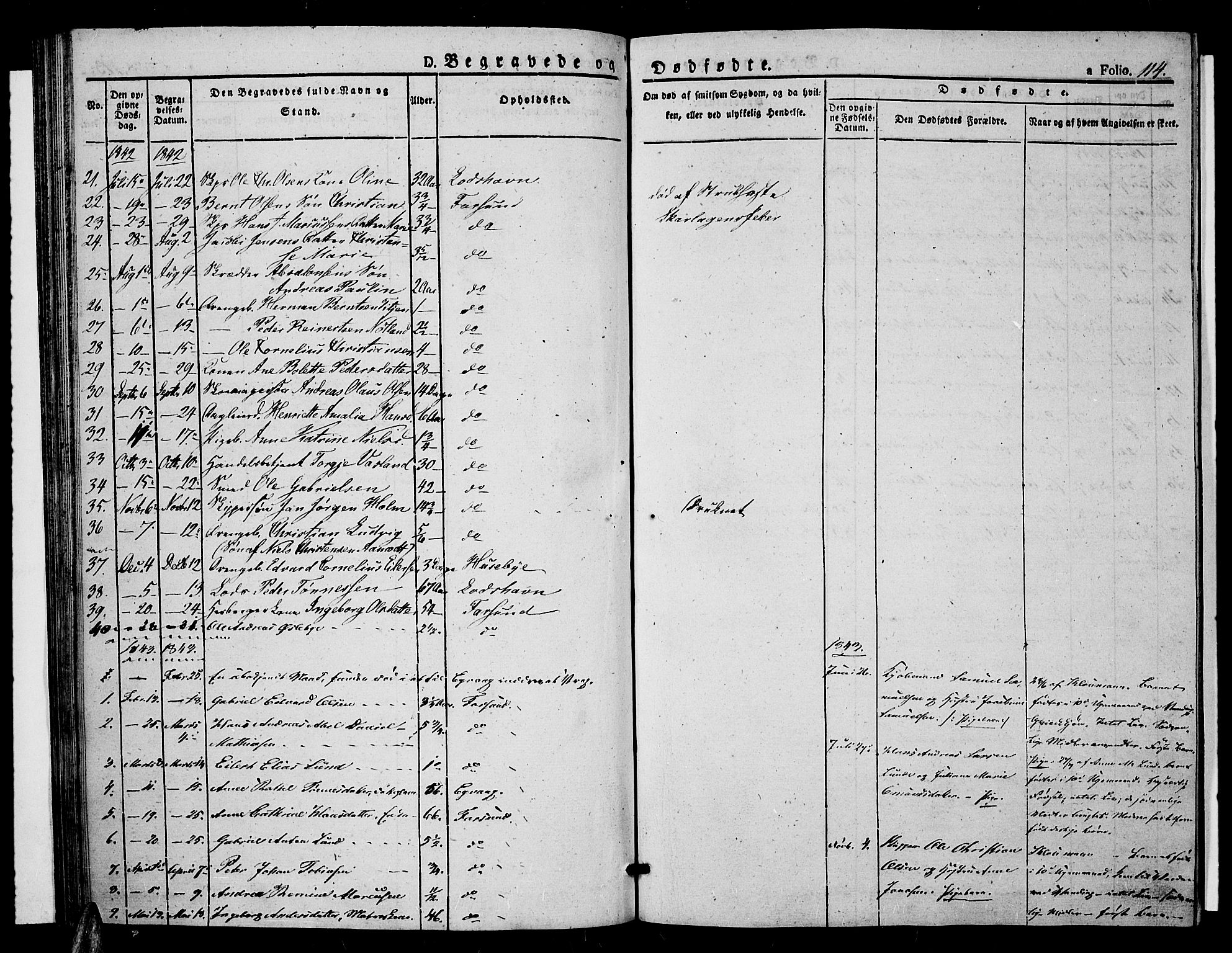 Farsund sokneprestkontor, SAK/1111-0009/F/Fa/L0003: Parish register (official) no. A 3, 1836-1846, p. 114