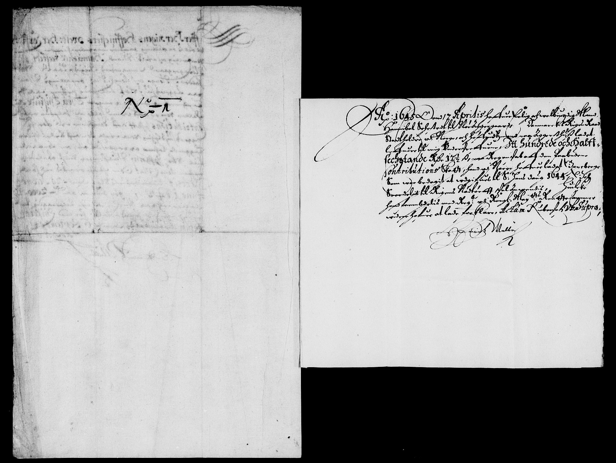 Rentekammeret inntil 1814, Reviderte regnskaper, Lensregnskaper, RA/EA-5023/R/Rb/Rba/L0174: Akershus len, 1643-1644