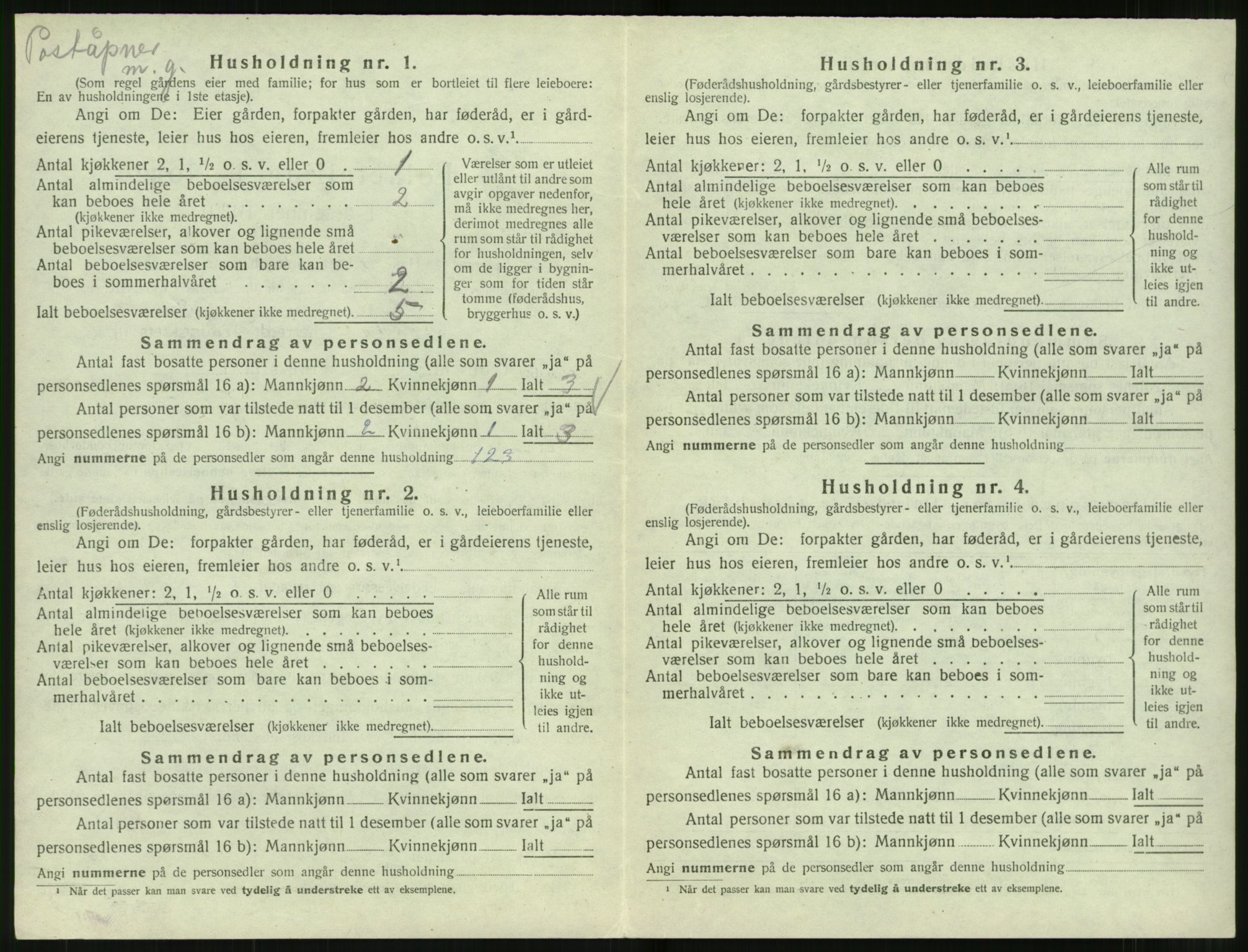 SAT, 1920 census for Norddal, 1920, p. 406