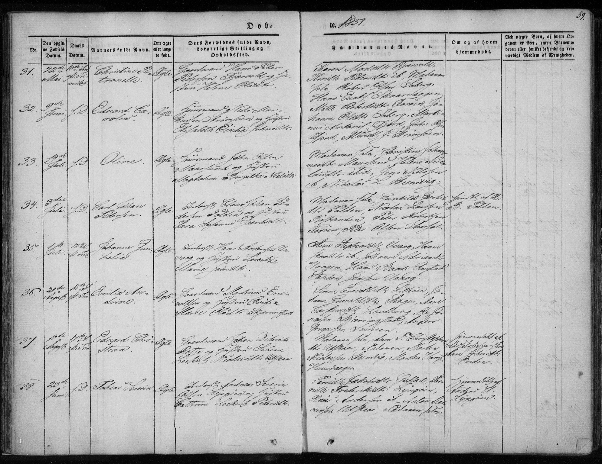 Ministerialprotokoller, klokkerbøker og fødselsregistre - Nordland, SAT/A-1459/891/L1299: Parish register (official) no. 891A04, 1841-1856, p. 59