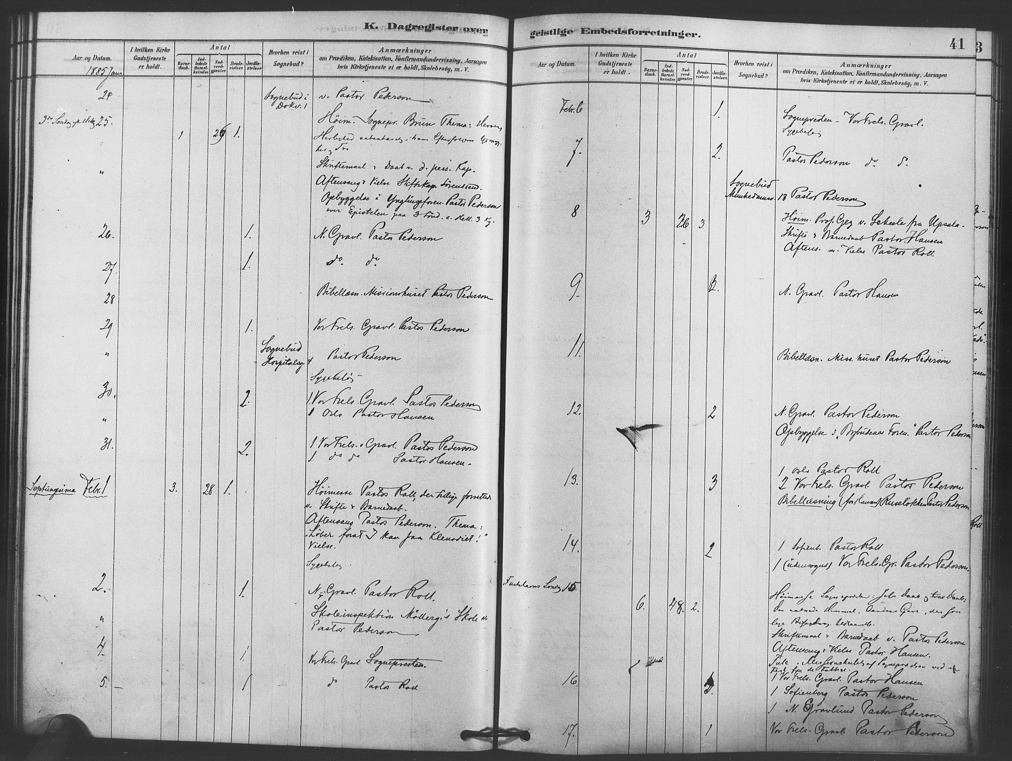 Trefoldighet prestekontor Kirkebøker, SAO/A-10882/I/Ia/L0002: Diary records no. 2, 1878-1890, p. 41